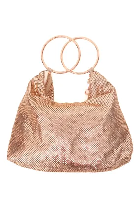 GLAMSHINE SPARKLE POUCH BAG-ROSE-GOLD