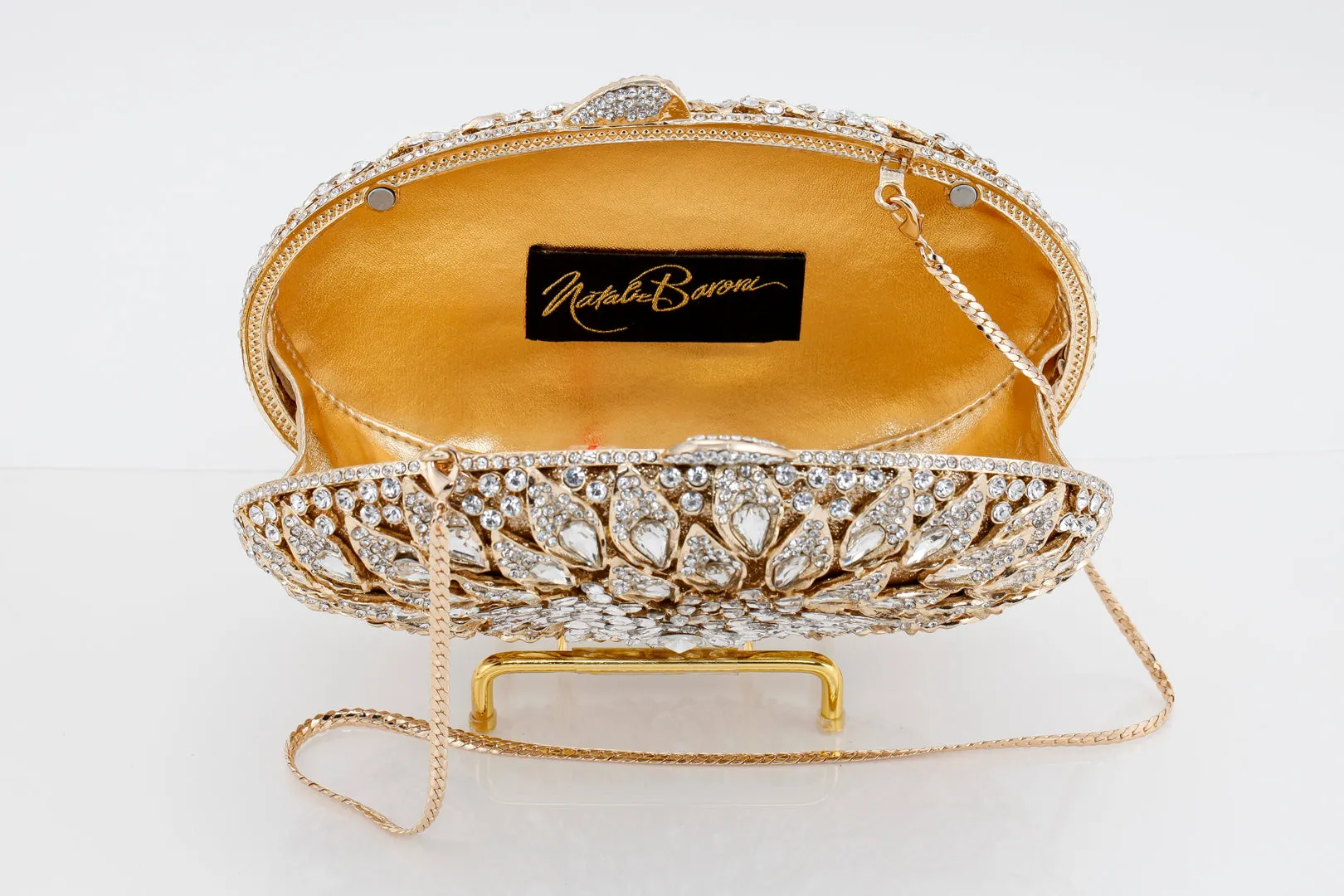 Gold and Diamond Oval Evening Bag