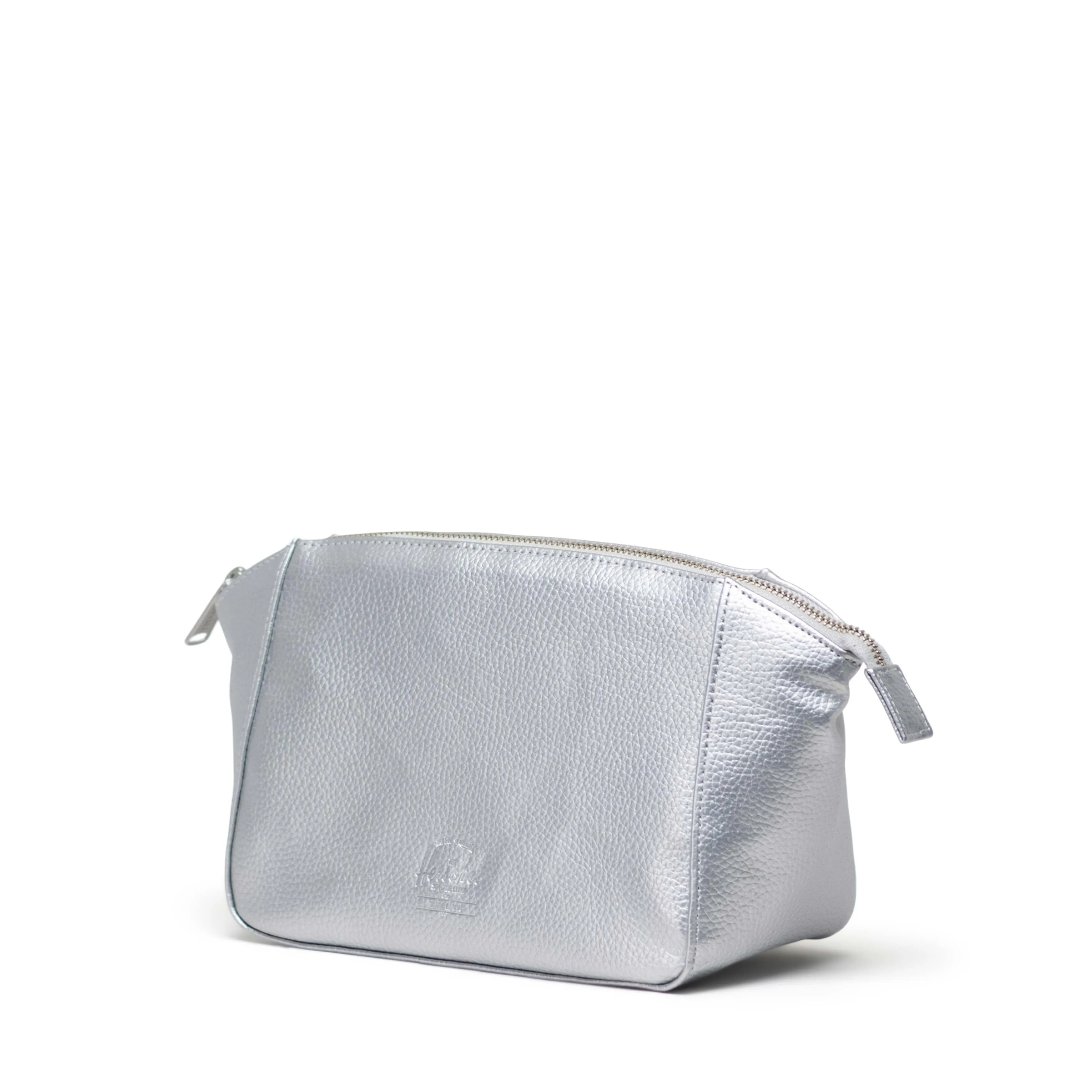 Herschel Milan Toiletry Bag Vegan Leather Silver Metallic