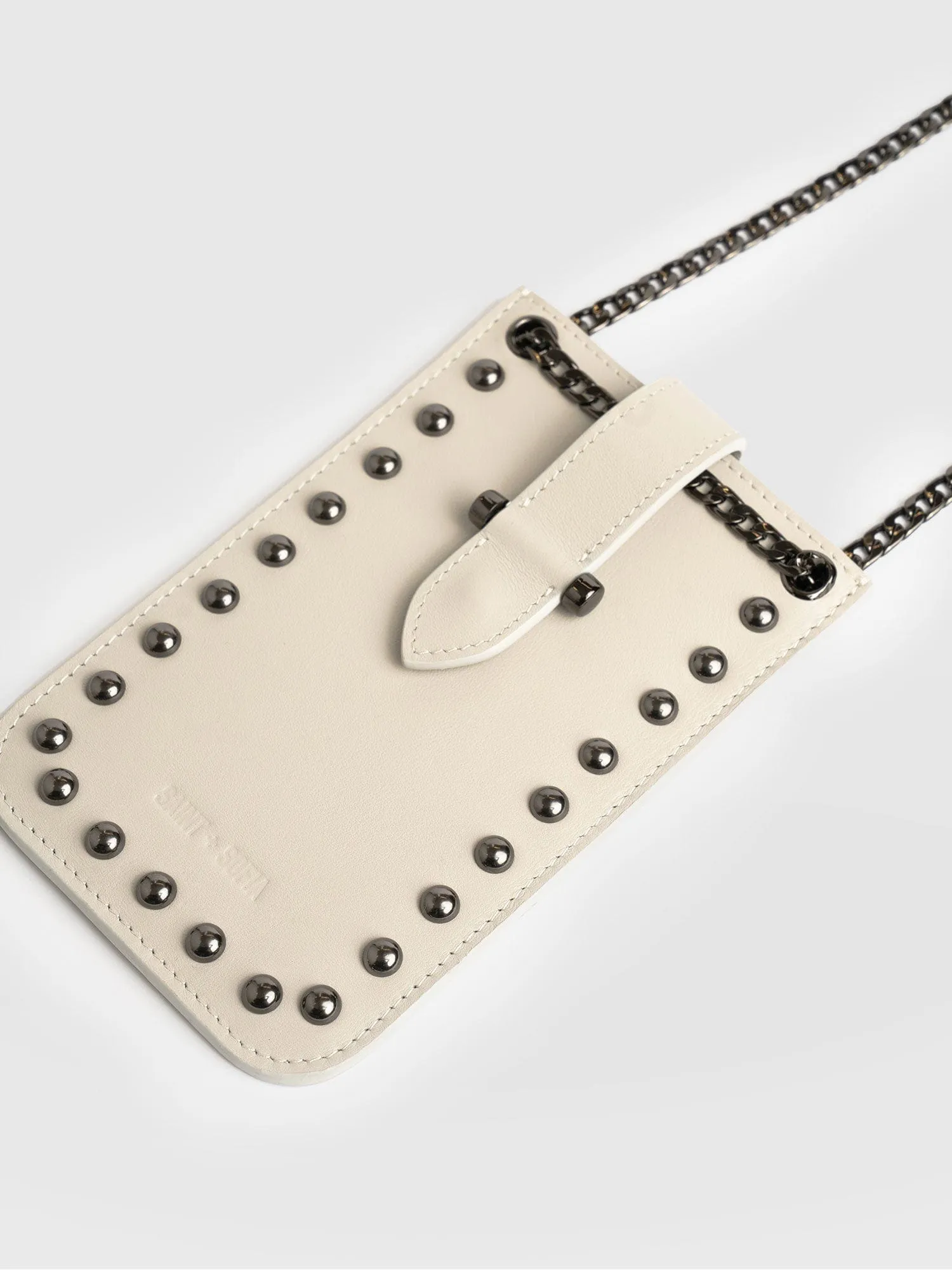 Hoxton Studded Phone Bag - Cream