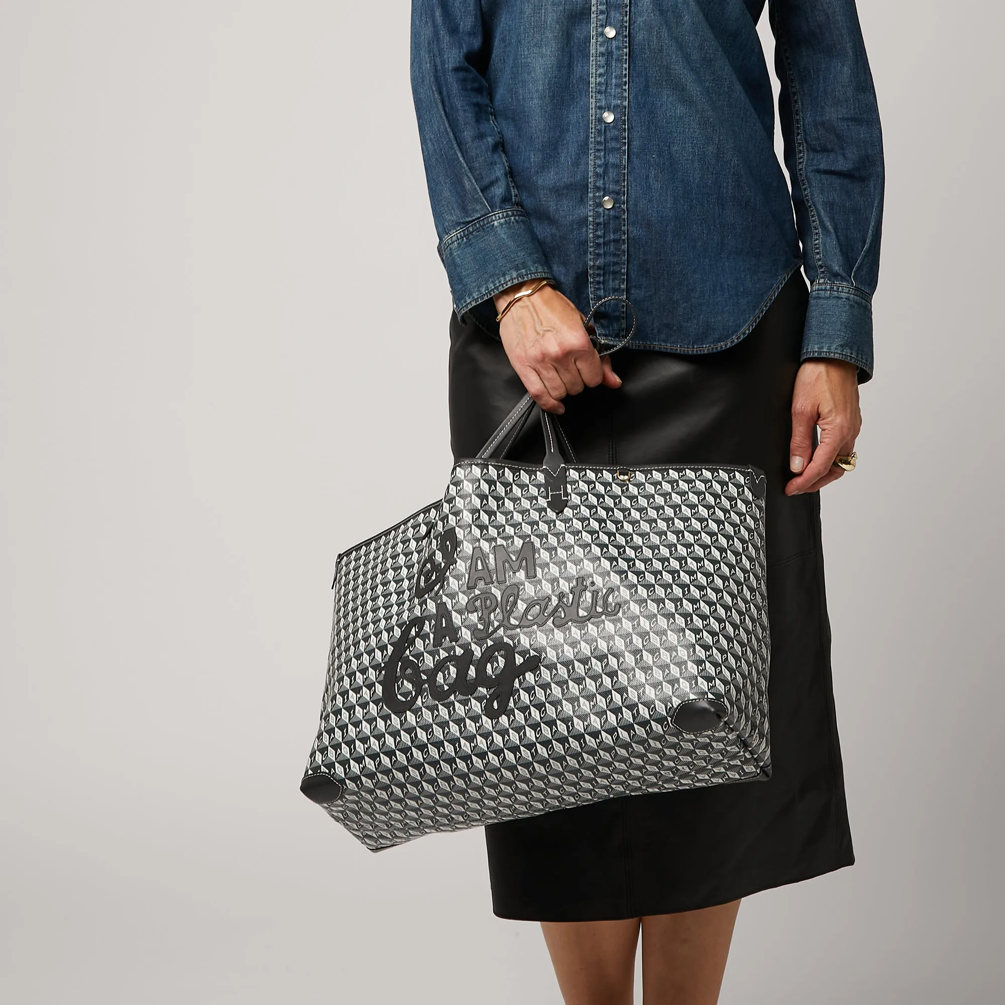 I Am A Plastic Bag Motif Tote