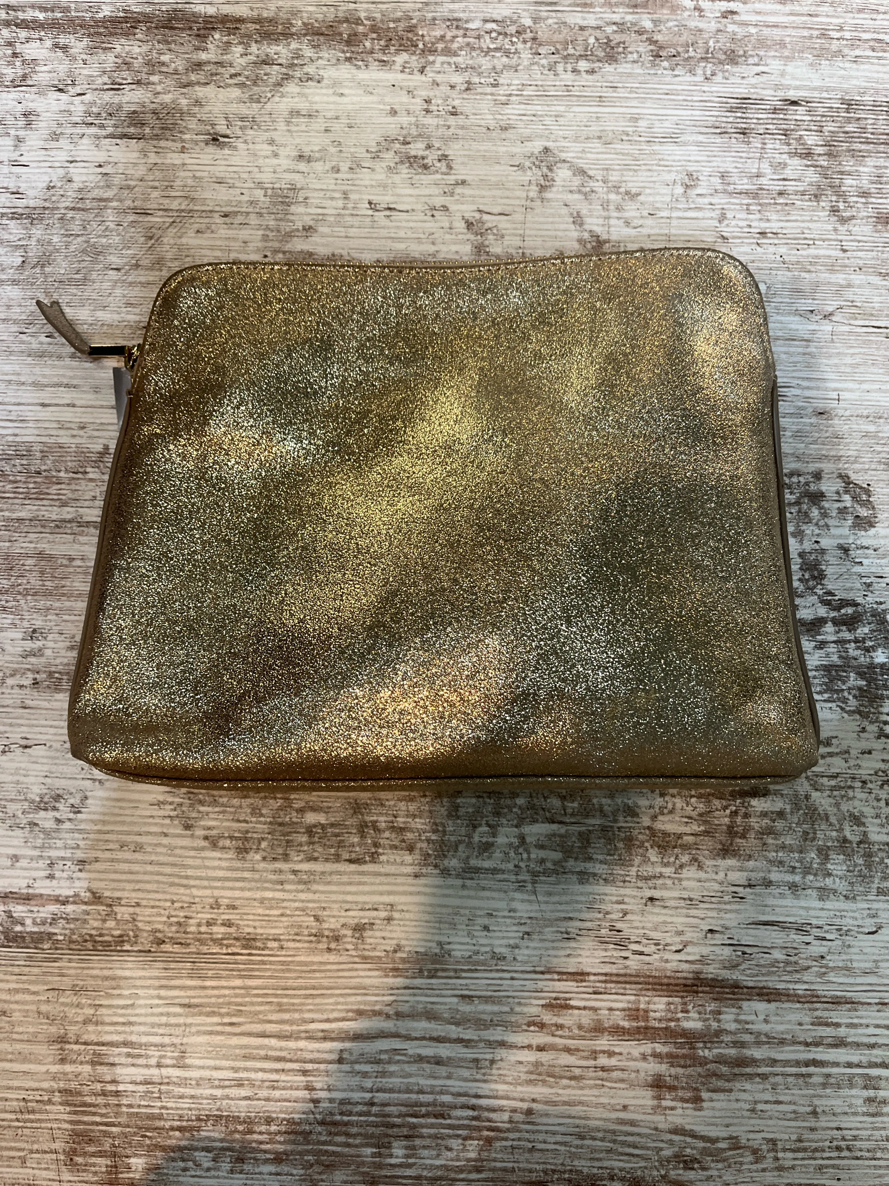 India Hicks Gold Glitter “Insider” Bag