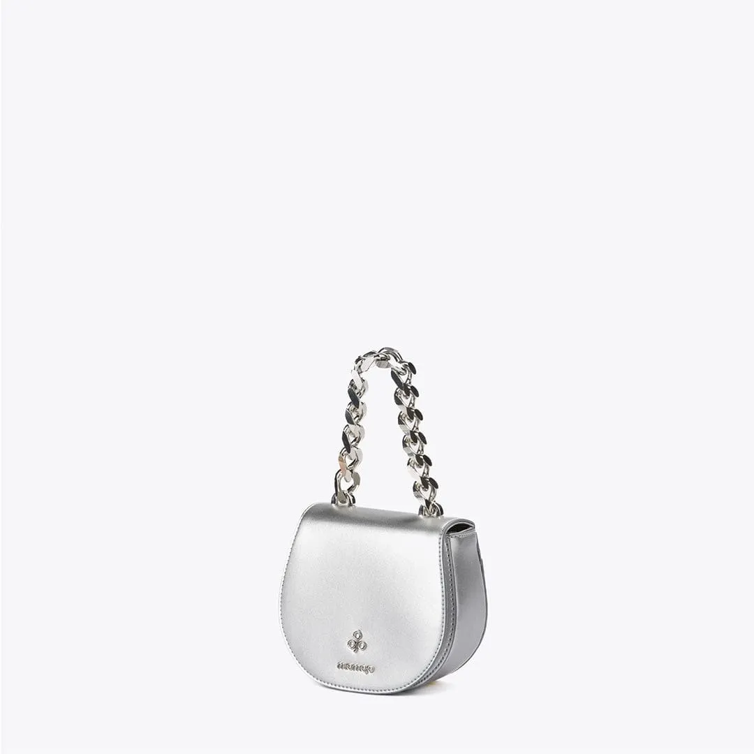 Iris XS Vegan Corn Leather Mini Bag | Silver