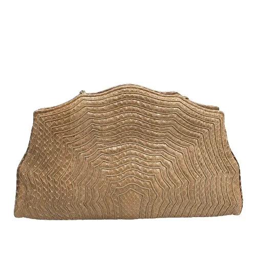 Judith Leiber Vintage Tan Snakeskin Evening Bag