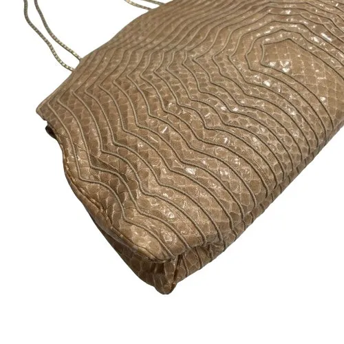 Judith Leiber Vintage Tan Snakeskin Evening Bag