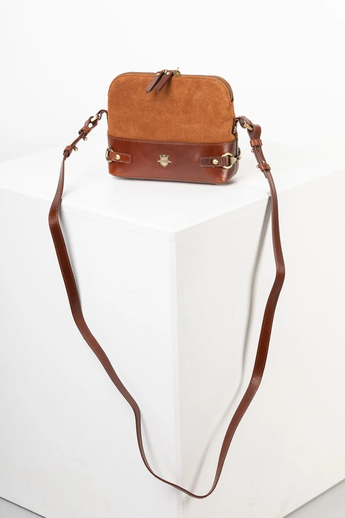 Ladies Suede Snaffle Cross Body Bag - Allerton