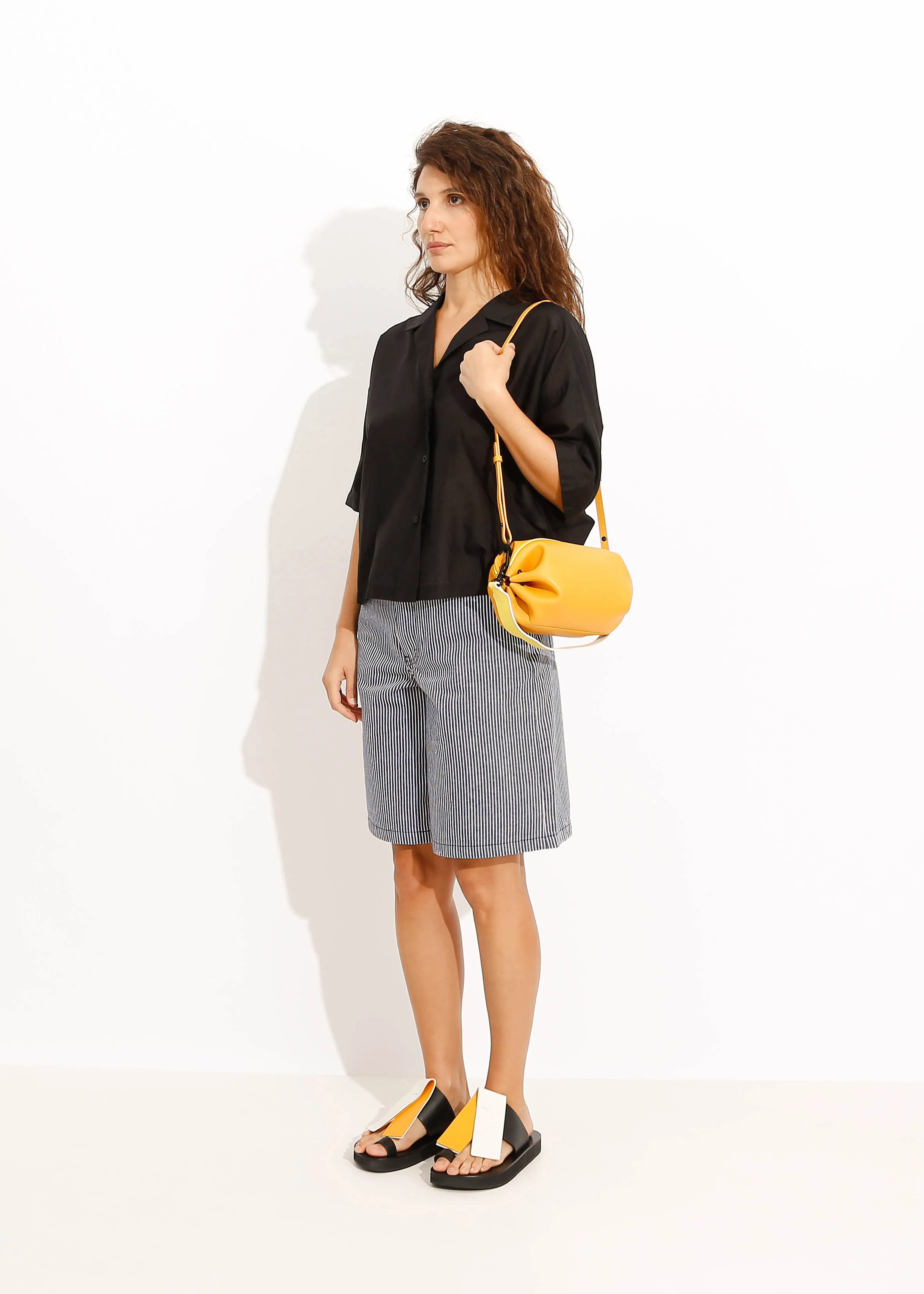 LENA BAG / TANGERINE-WHITE-BRIGHT YELLOW