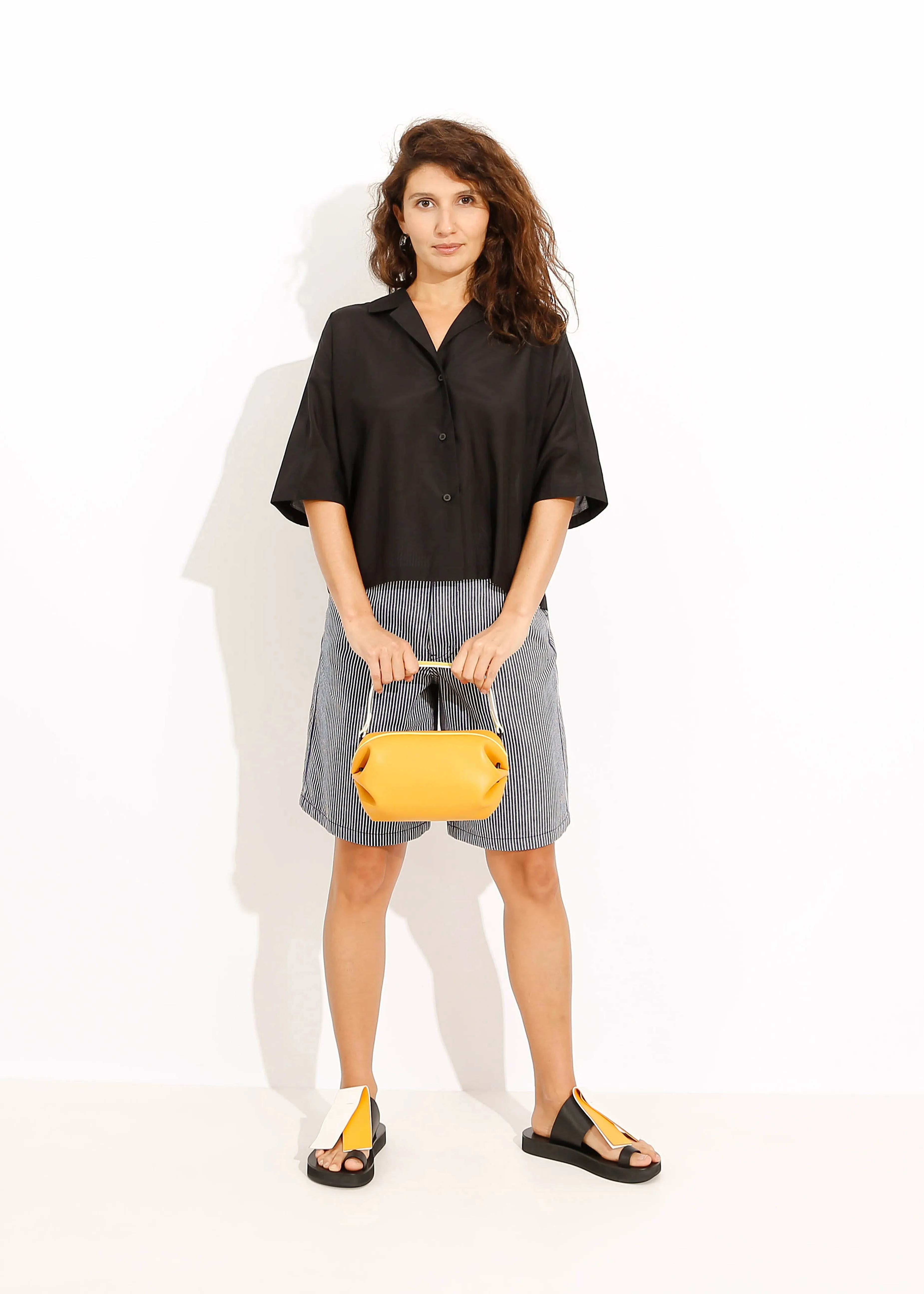 LENA BAG / TANGERINE-WHITE-BRIGHT YELLOW