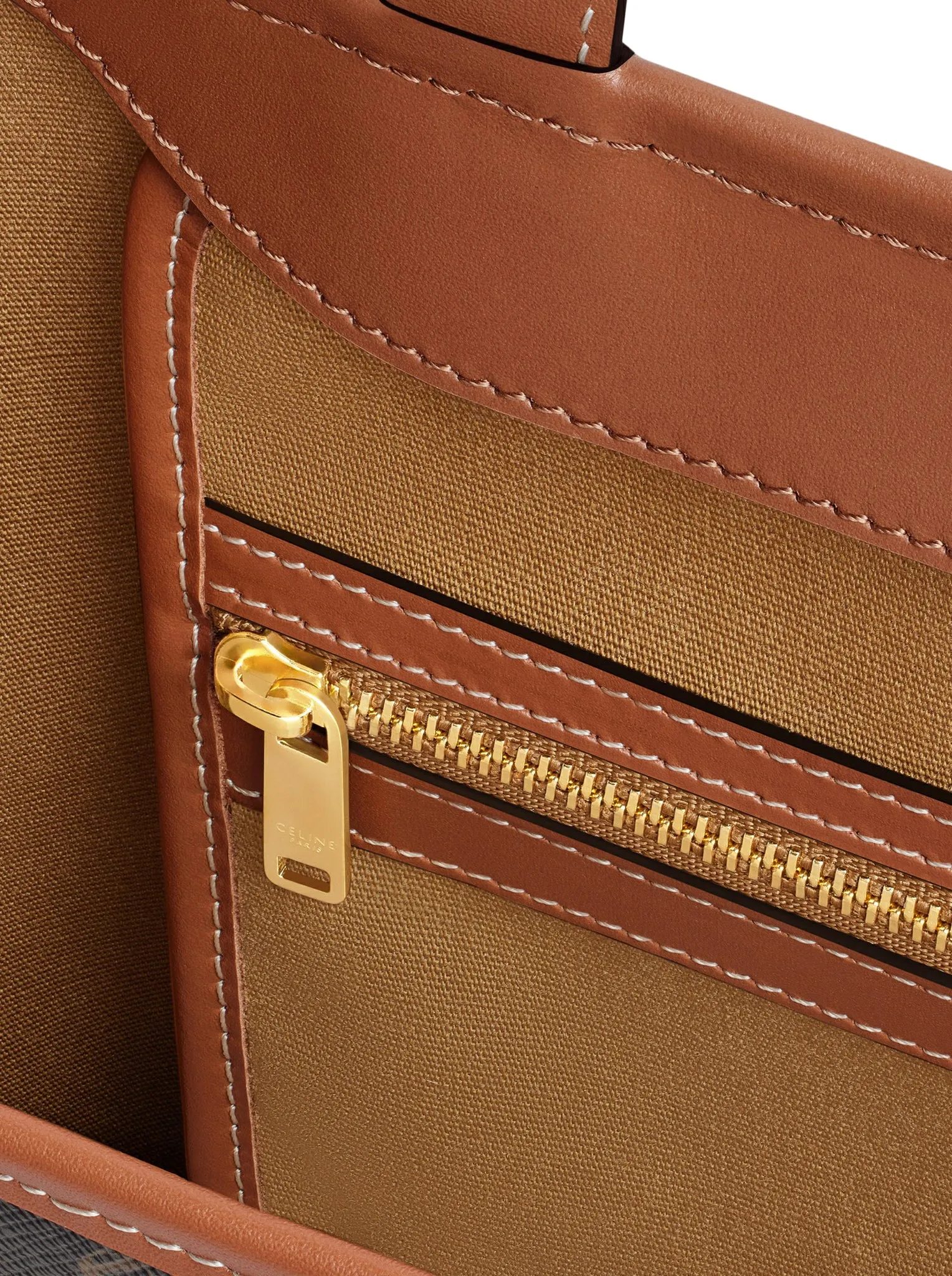 MEDIUM CABAS BAG IN TRIOMPHE CANVAS AND LEATHER CALFSKIN