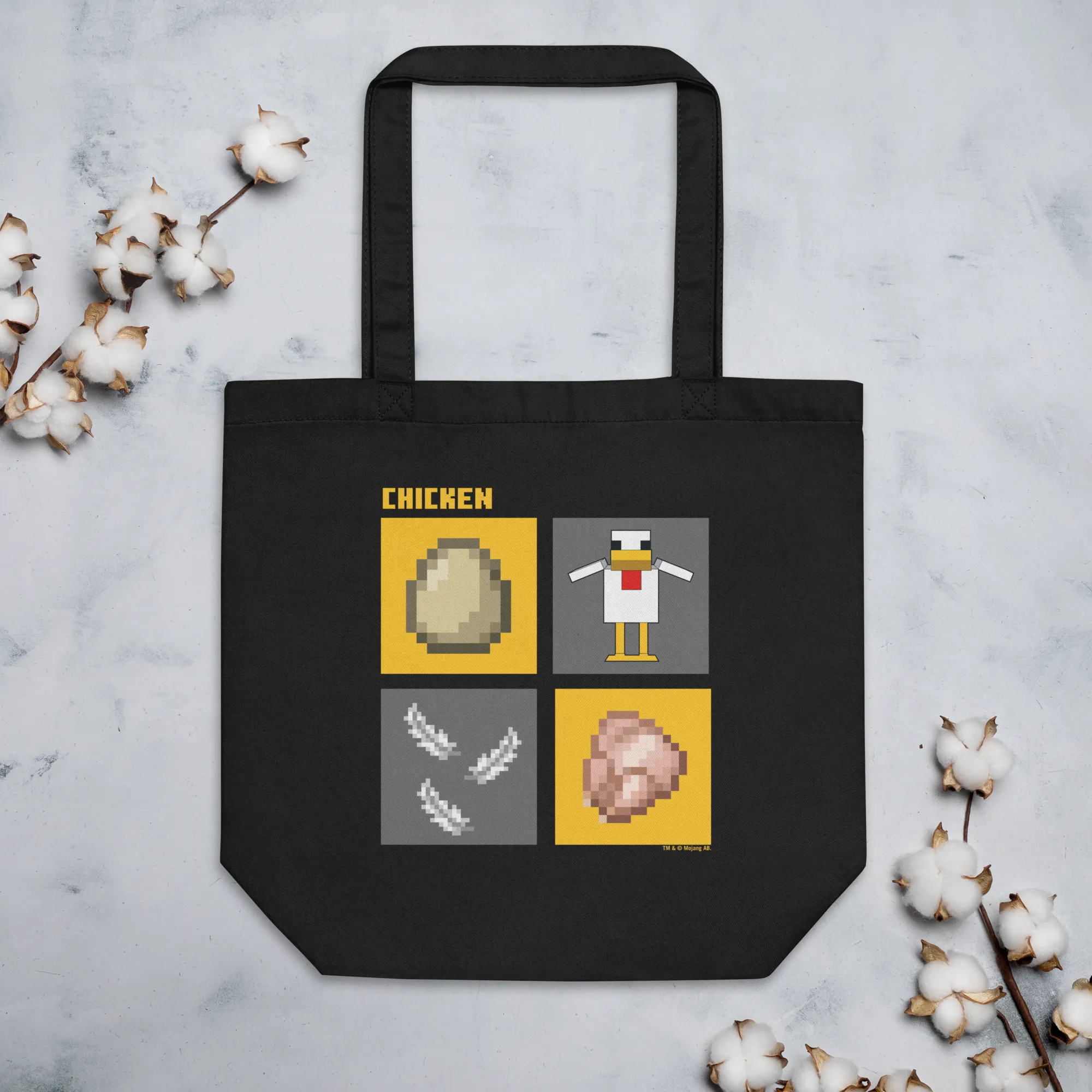 Minecraft Evolution of the Chicken Eco Tote Bag