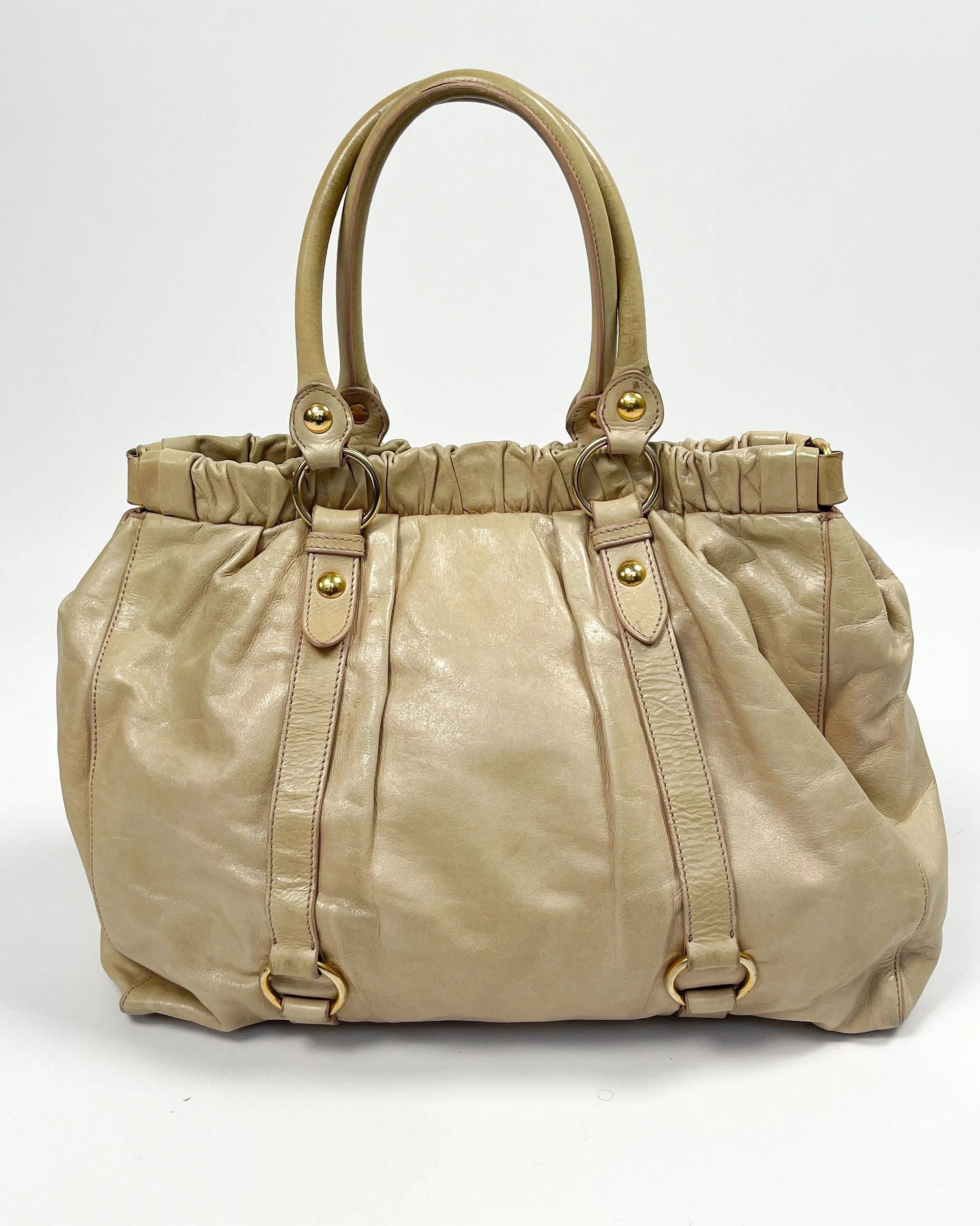 Miu Miu Vitello Tan Leather Bag 2000's