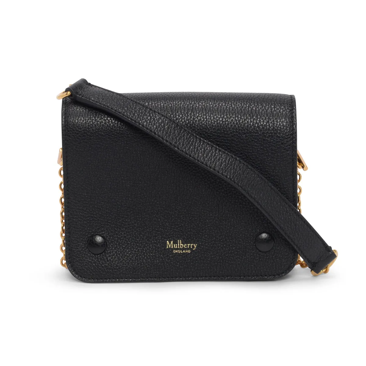 Mulberry Black Classic Grain Small Clifton Bag