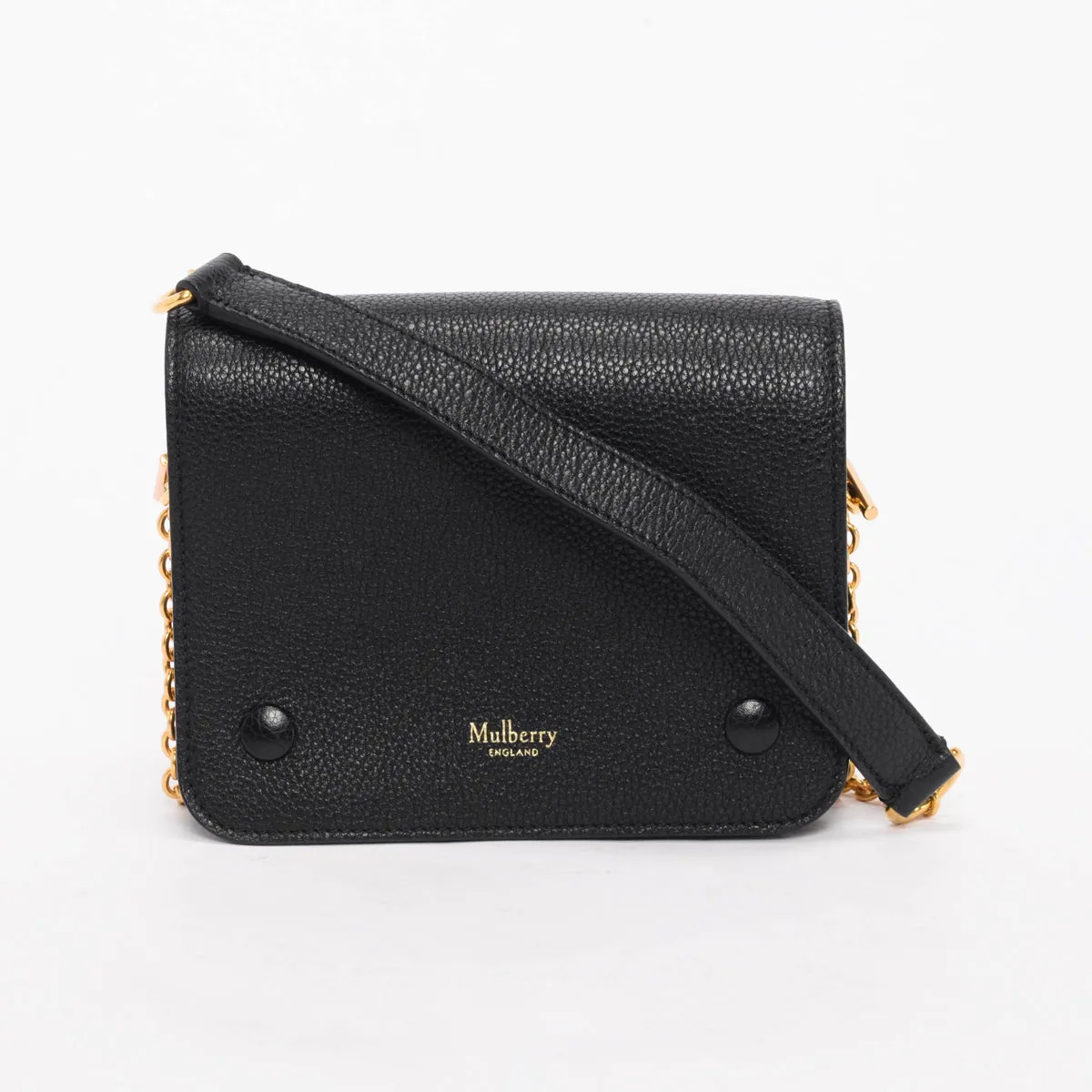 Mulberry Black Classic Grain Small Clifton Bag