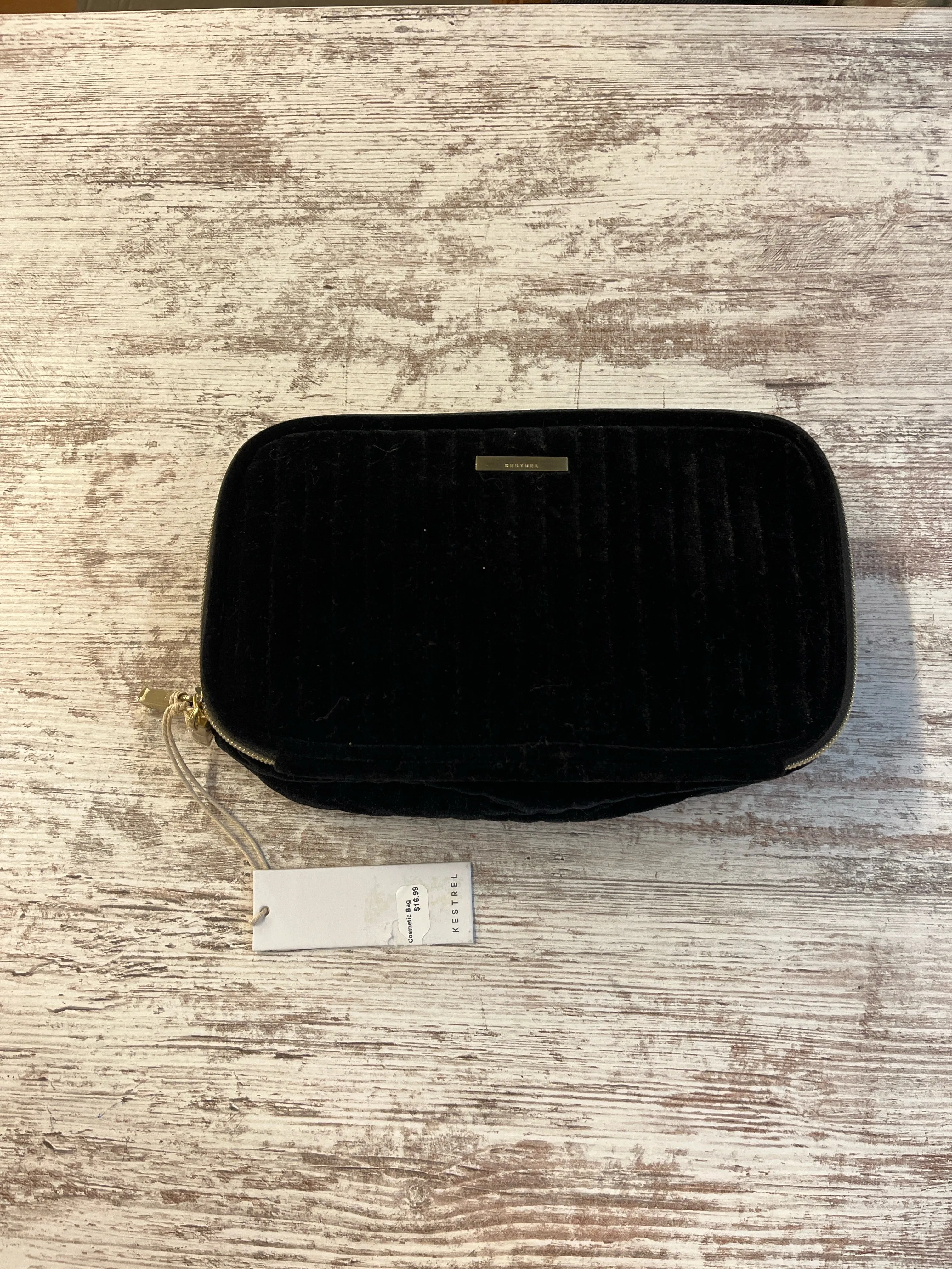 NWT Kestrel Black Velvet Cosmetic Bag