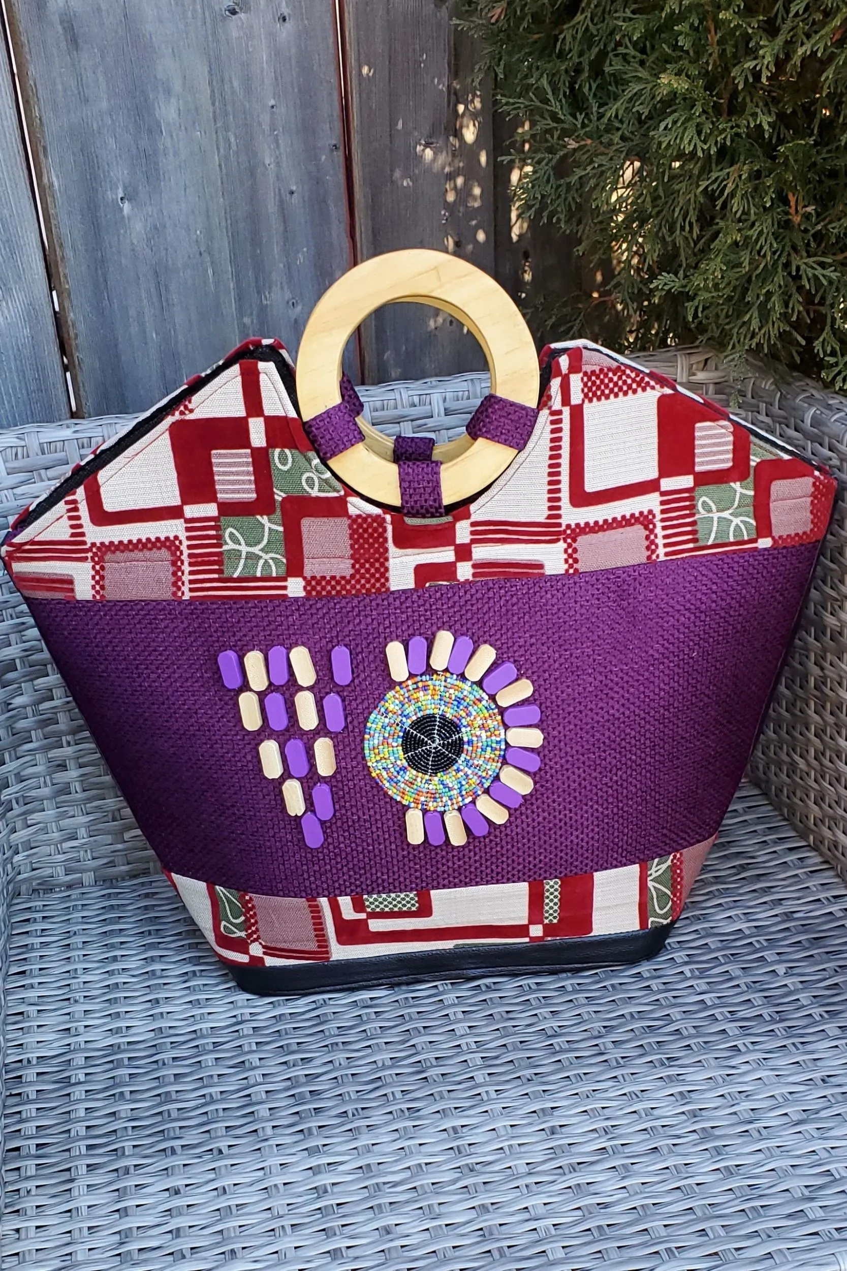 OLAVA African Print Tote Bag