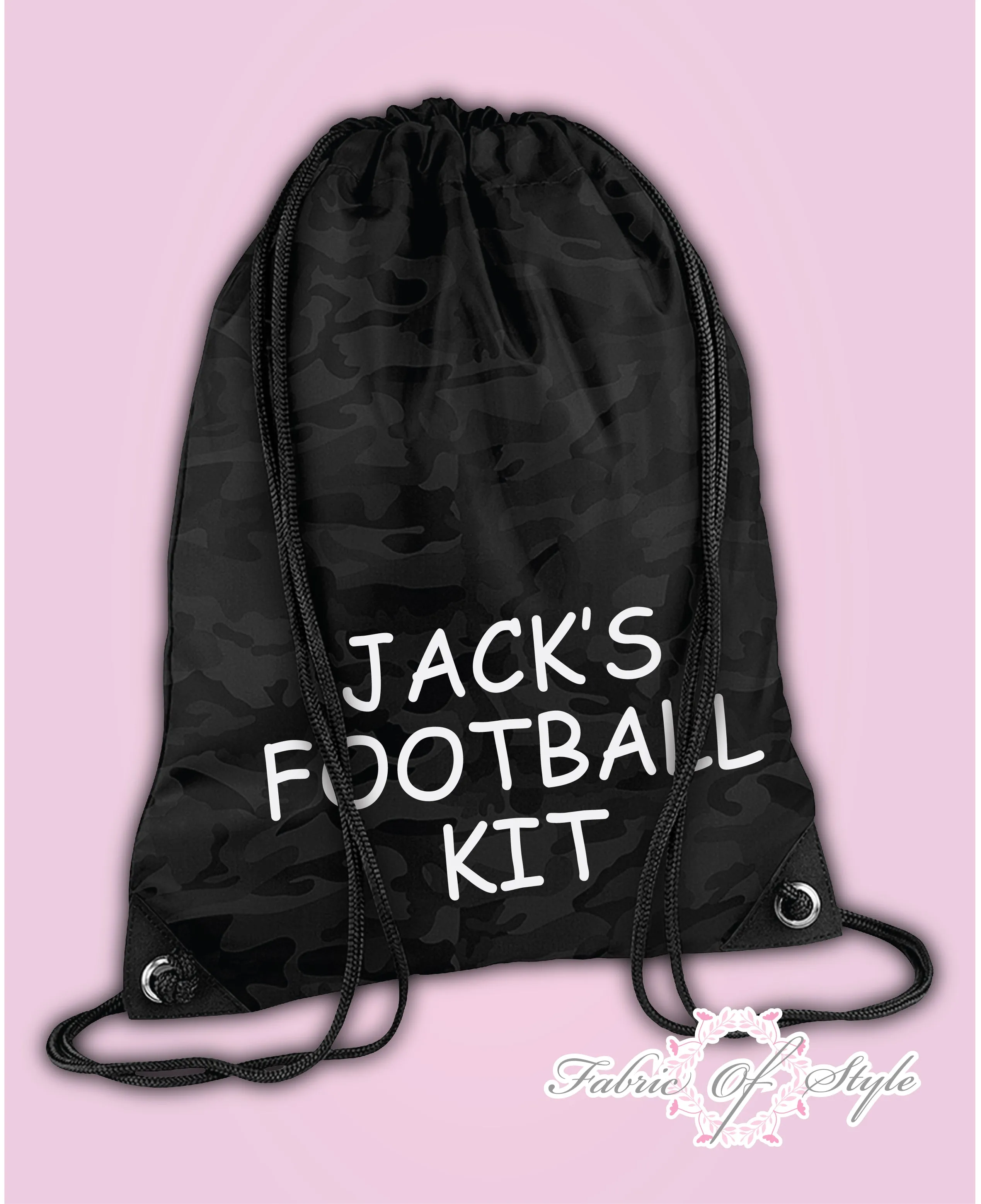 Personalised Camo PE Kit School Back to Boys Gym Kids Backpack Drawstring Bag