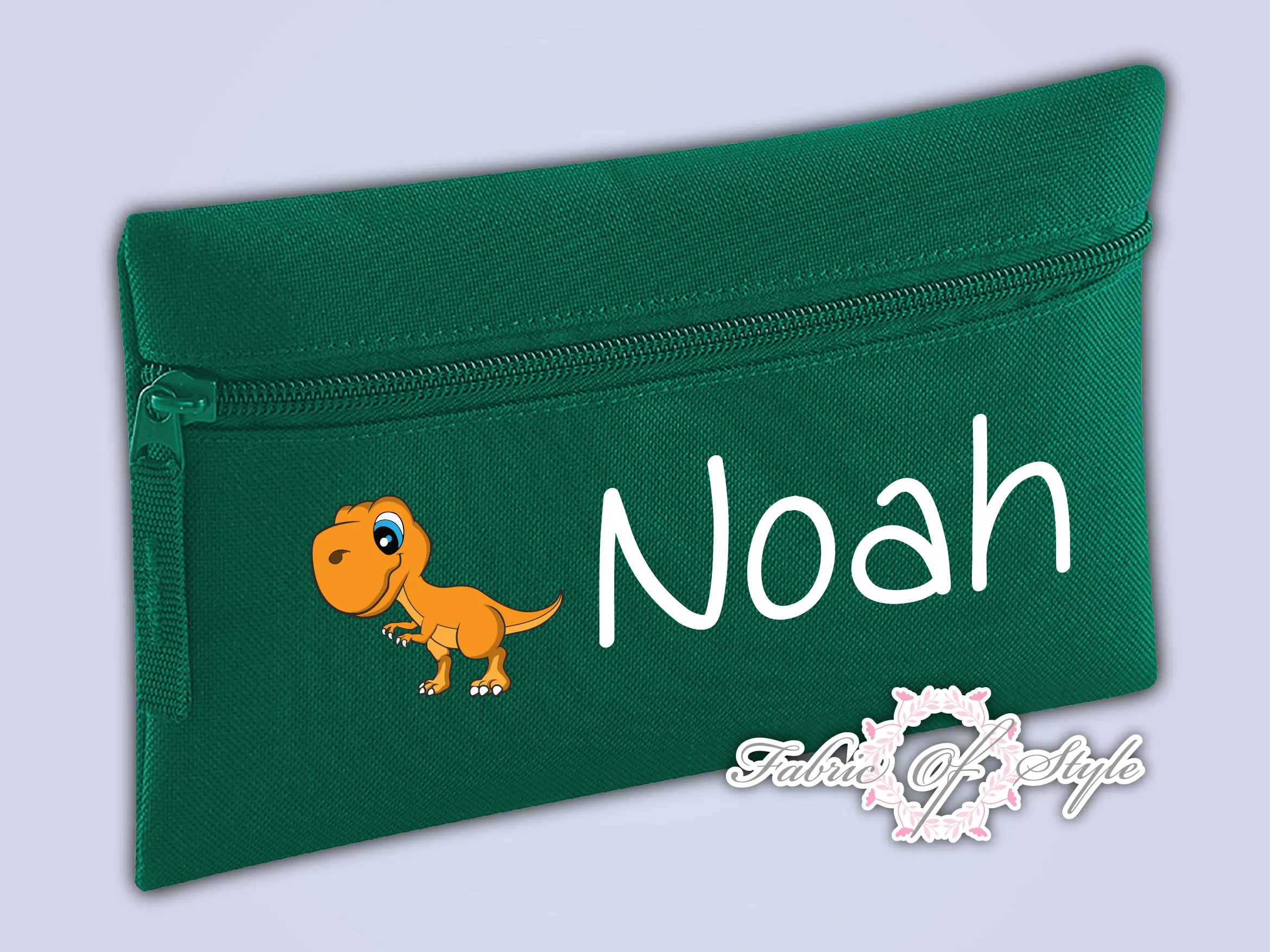 Personalised Dinosaur Pencil Case Kids Stationery Back To School Zip School Bag