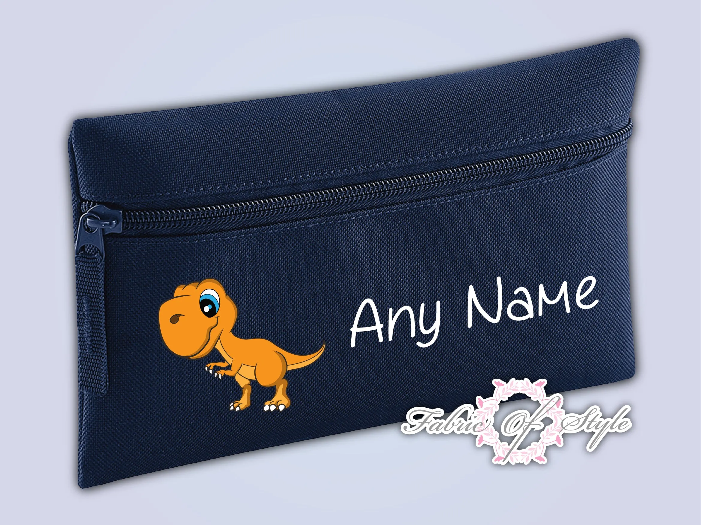 Personalised Dinosaur Pencil Case Kids Stationery Back To School Zip School Bag