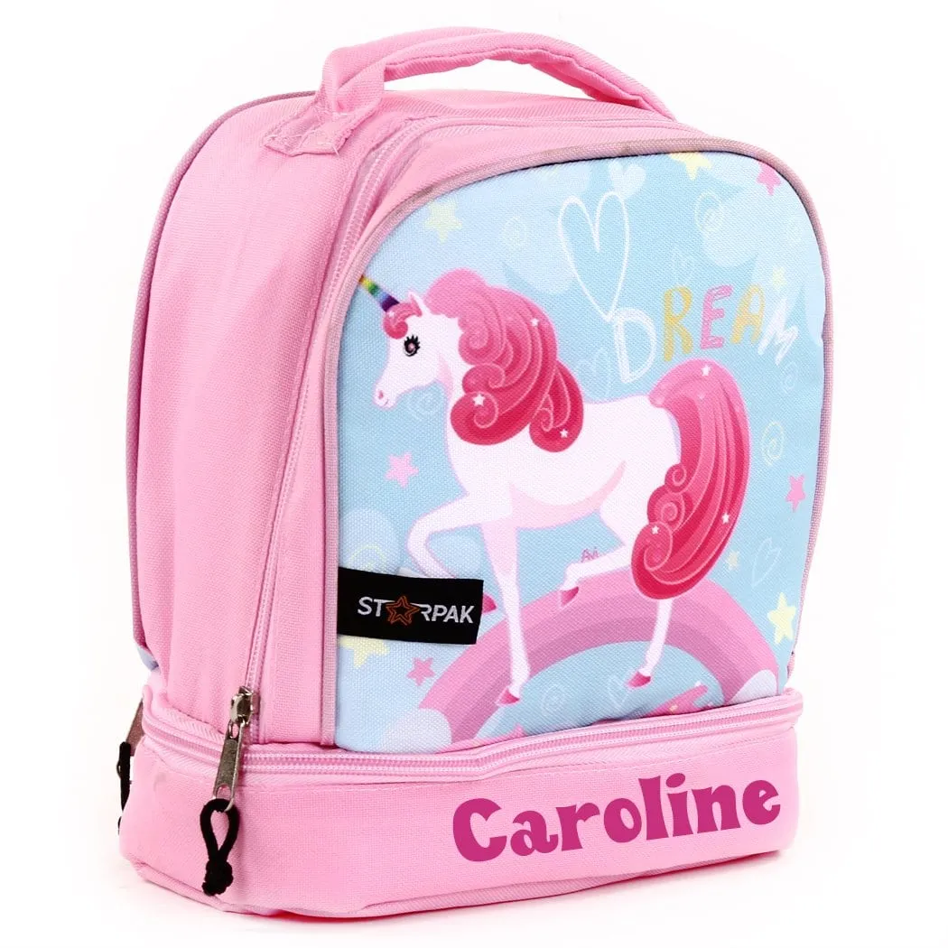 Personalized School Backpack or Lunch Bag - Unicorn