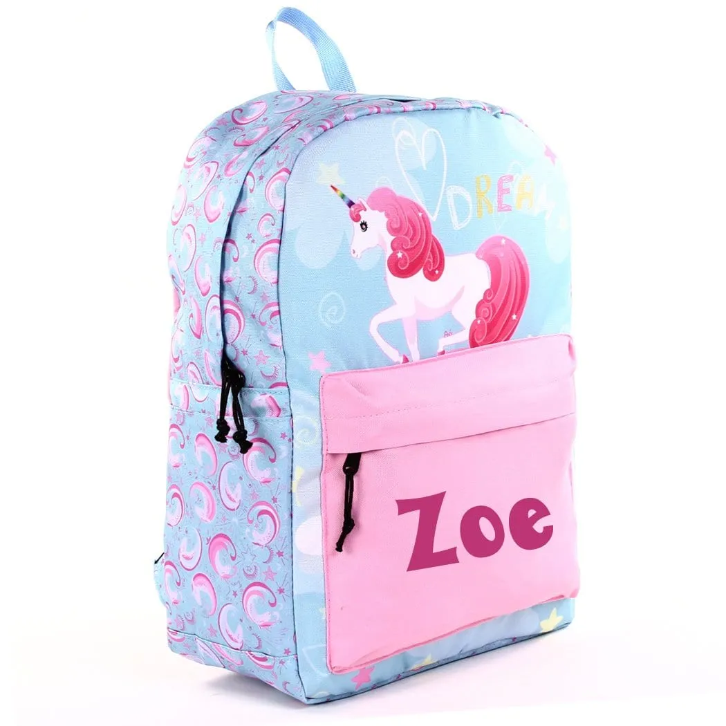 Personalized School Backpack or Lunch Bag - Unicorn