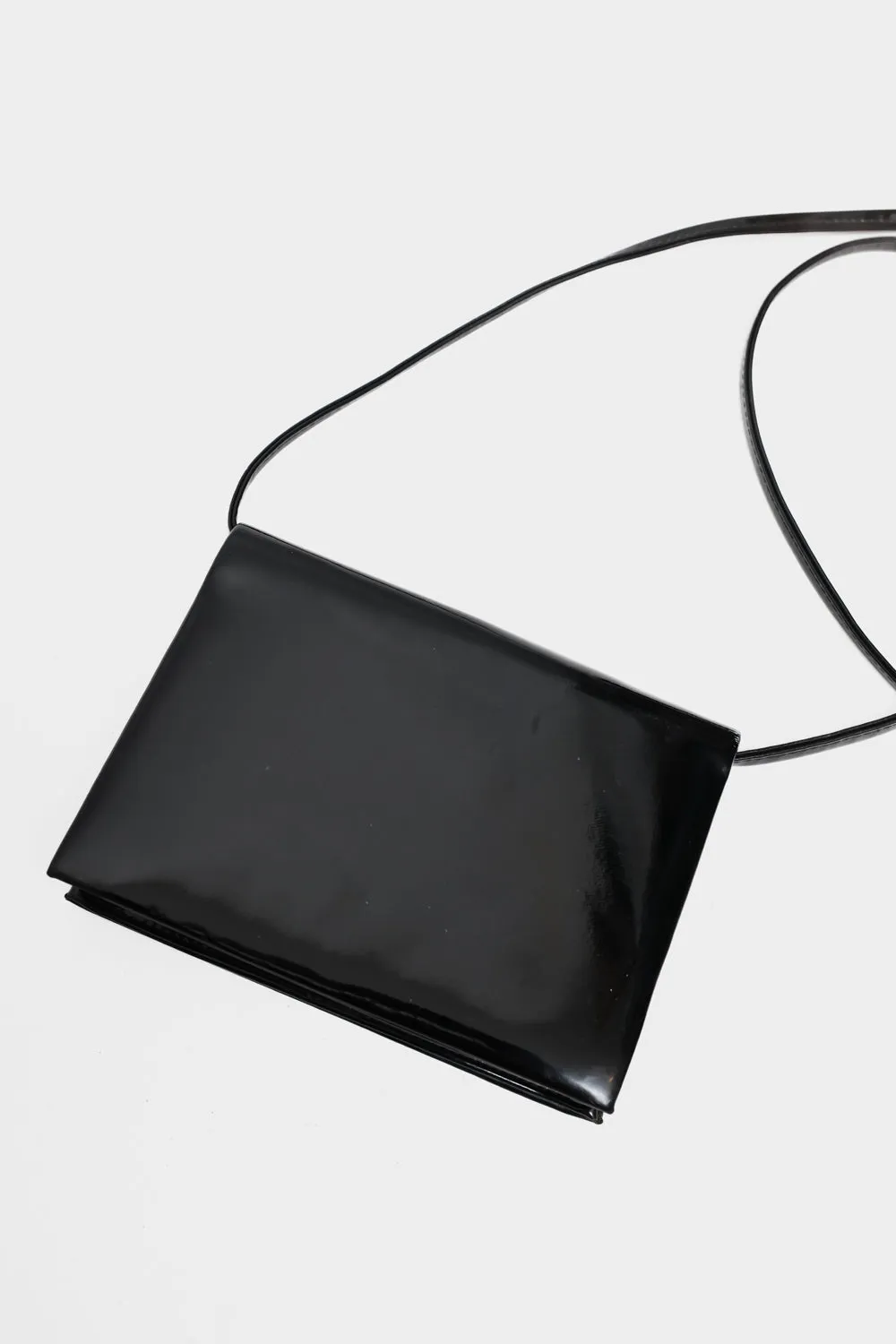 PICARD SMALL BLACK LEATHER PATENT BAG