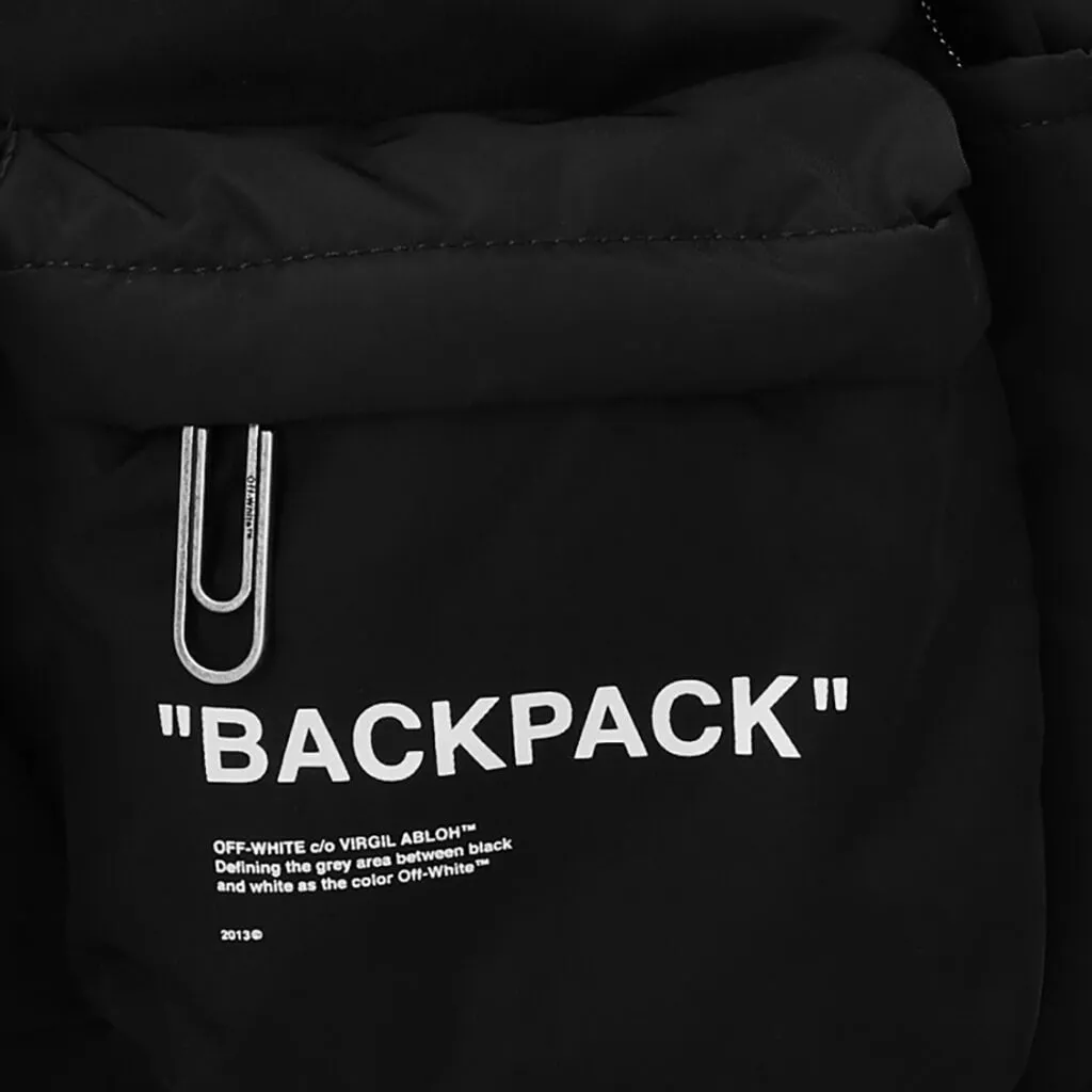 Quote Nylon Backpack - Black/White