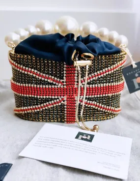 Rosantica Blue Holli Union Jack Crystal Mini Bag