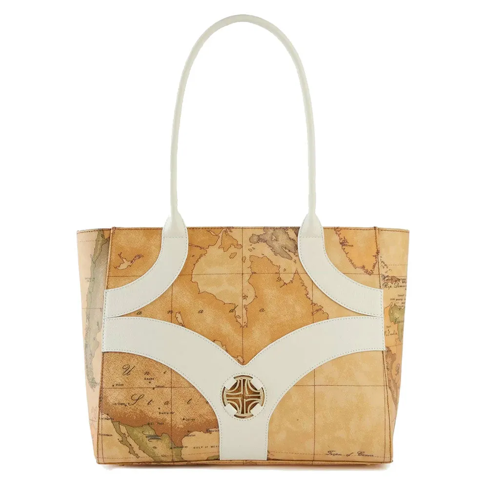 Shopping Bag 1A Classe Alviero Martini linea Geo Sunrise Ring Geo Classic e Avorio GZ79