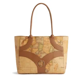 Shopping Bag 1A Classe Alviero Martini linea Geo Sunrise Ring Geo Classic e Cuoio GZ79