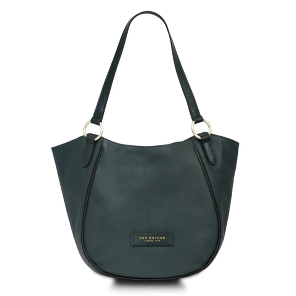 Shopping Bag Donna Media THE BRIDGE linea Domitilla in Pelle Verde