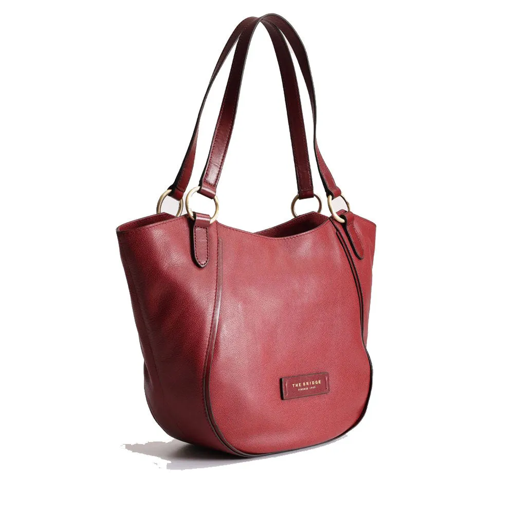 Shopping Bag Donna THE BRIDGE linea Domitilla in Pelle Bordeaux