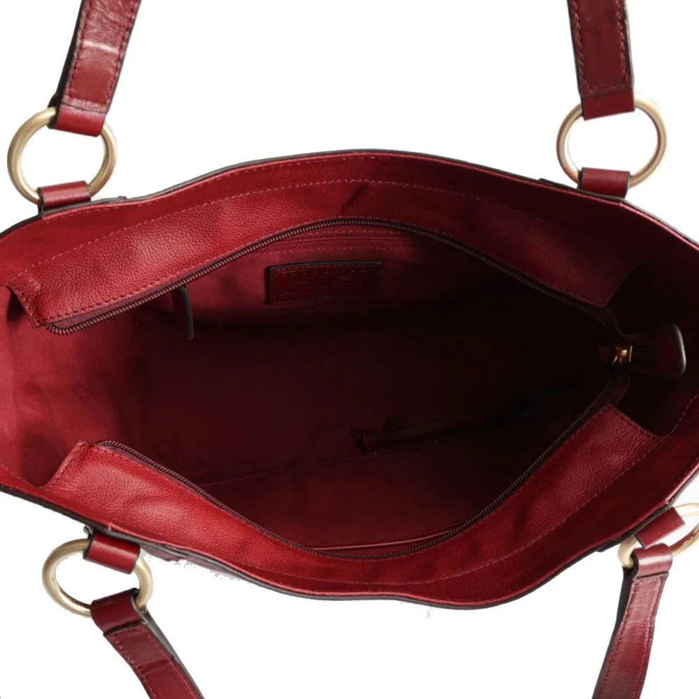 Shopping Bag Donna THE BRIDGE linea Domitilla in Pelle Bordeaux