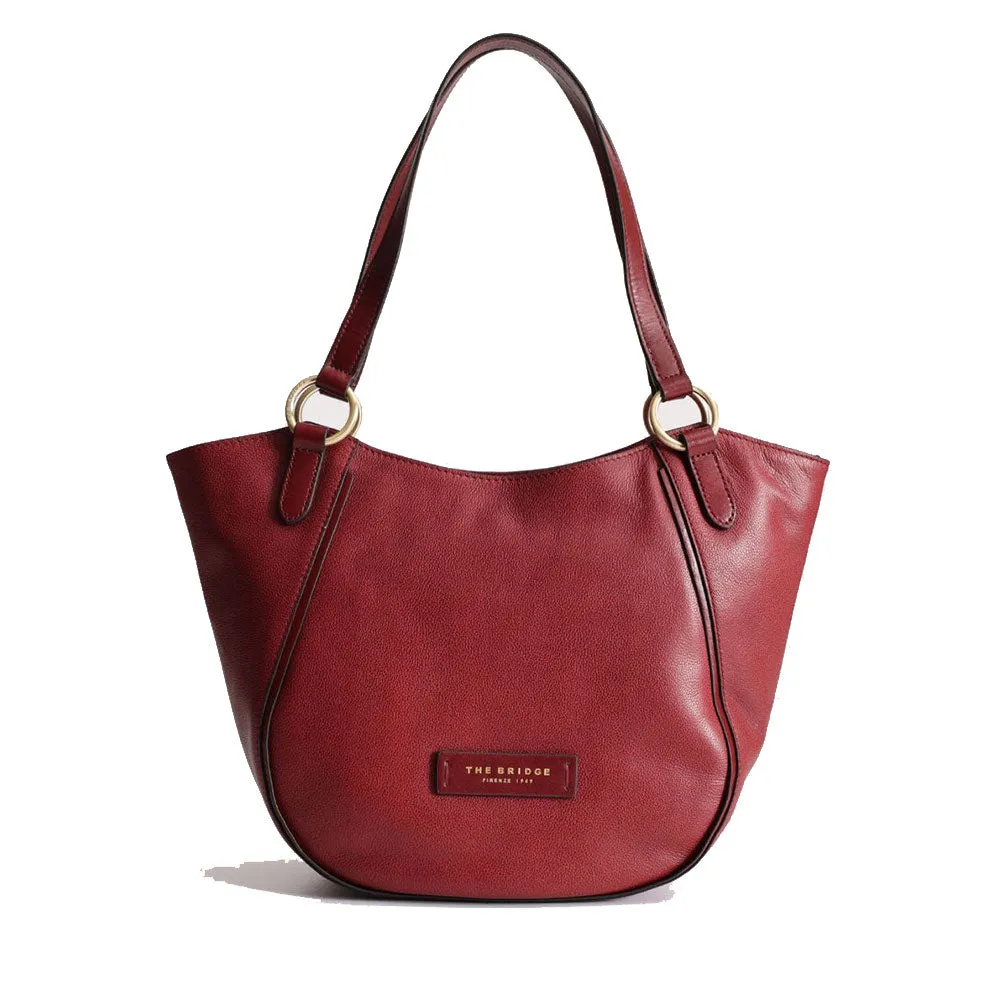 Shopping Bag Donna THE BRIDGE linea Domitilla in Pelle Bordeaux