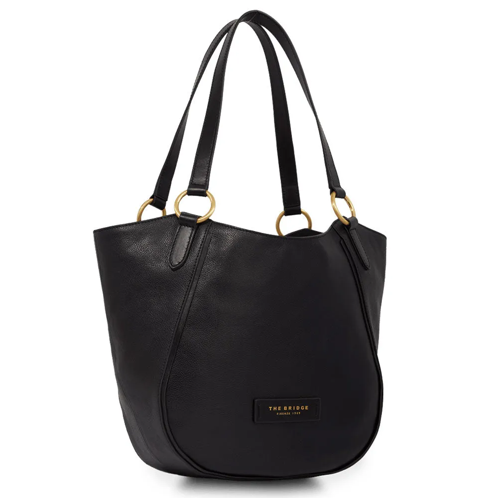 Shopping Bag Donna THE BRIDGE linea Domitilla in Pelle Nera