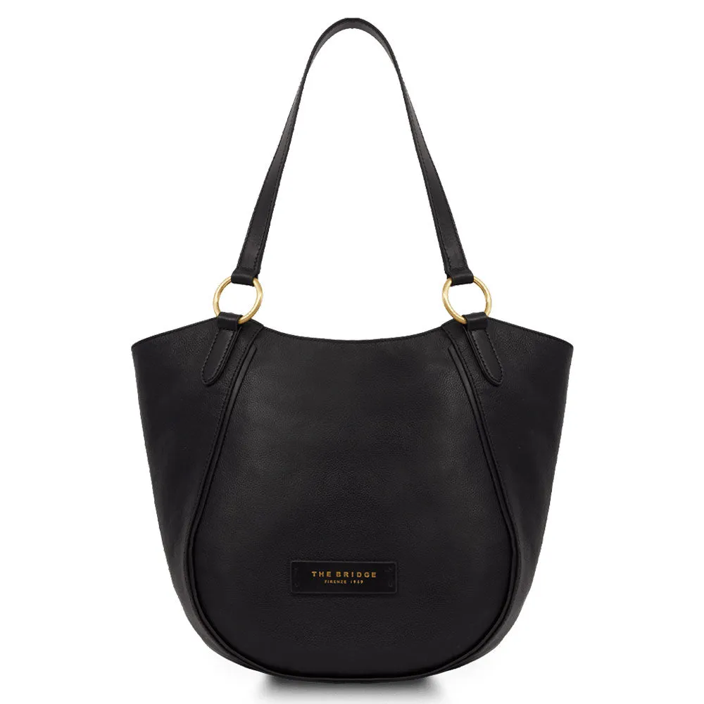 Shopping Bag Donna THE BRIDGE linea Domitilla in Pelle Nera