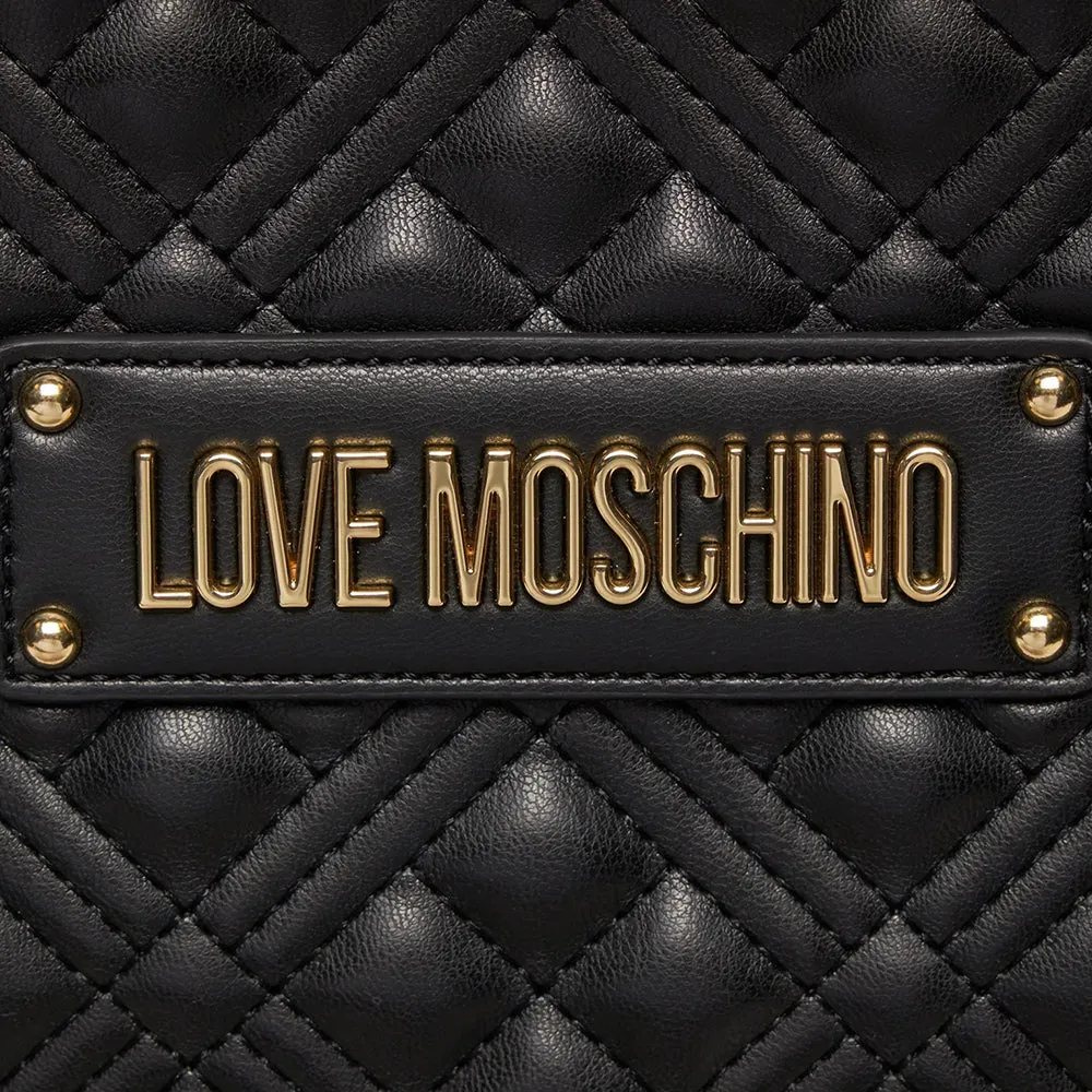 Shopping Bag Trapuntata LOVE MOSCHINO linea Lettering Logo colore Nero