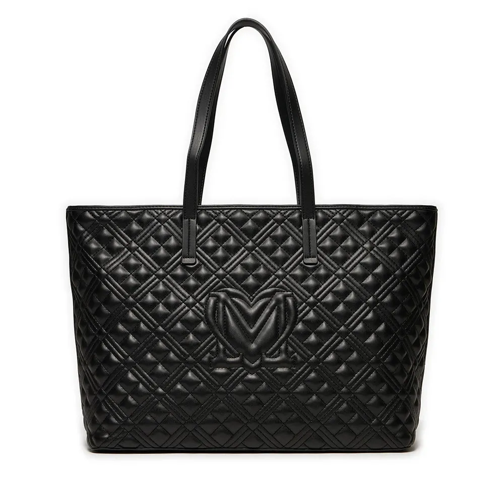 Shopping Bag Trapuntata LOVE MOSCHINO linea Lettering Logo colore Nero