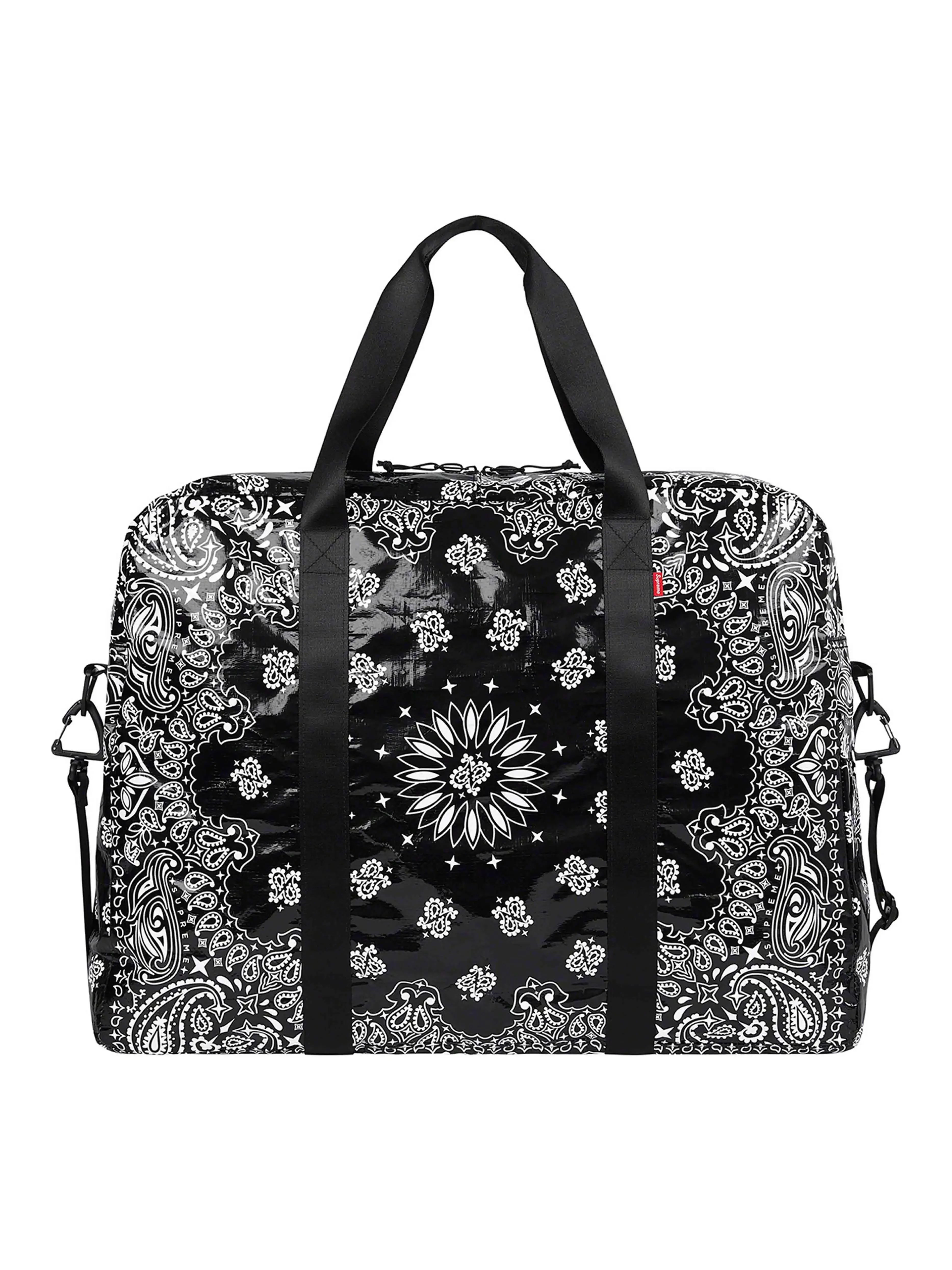 SUPREME BANDANA TARP LARGE DUFFLE BAG BLACK [SS21]