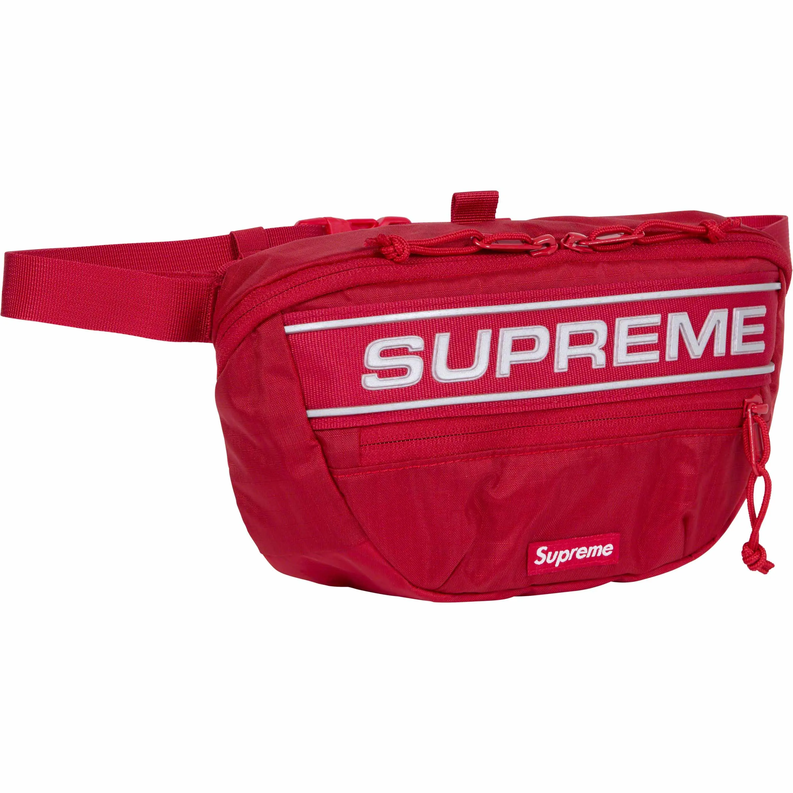 Supreme Reflective Logo Waist Bag Red