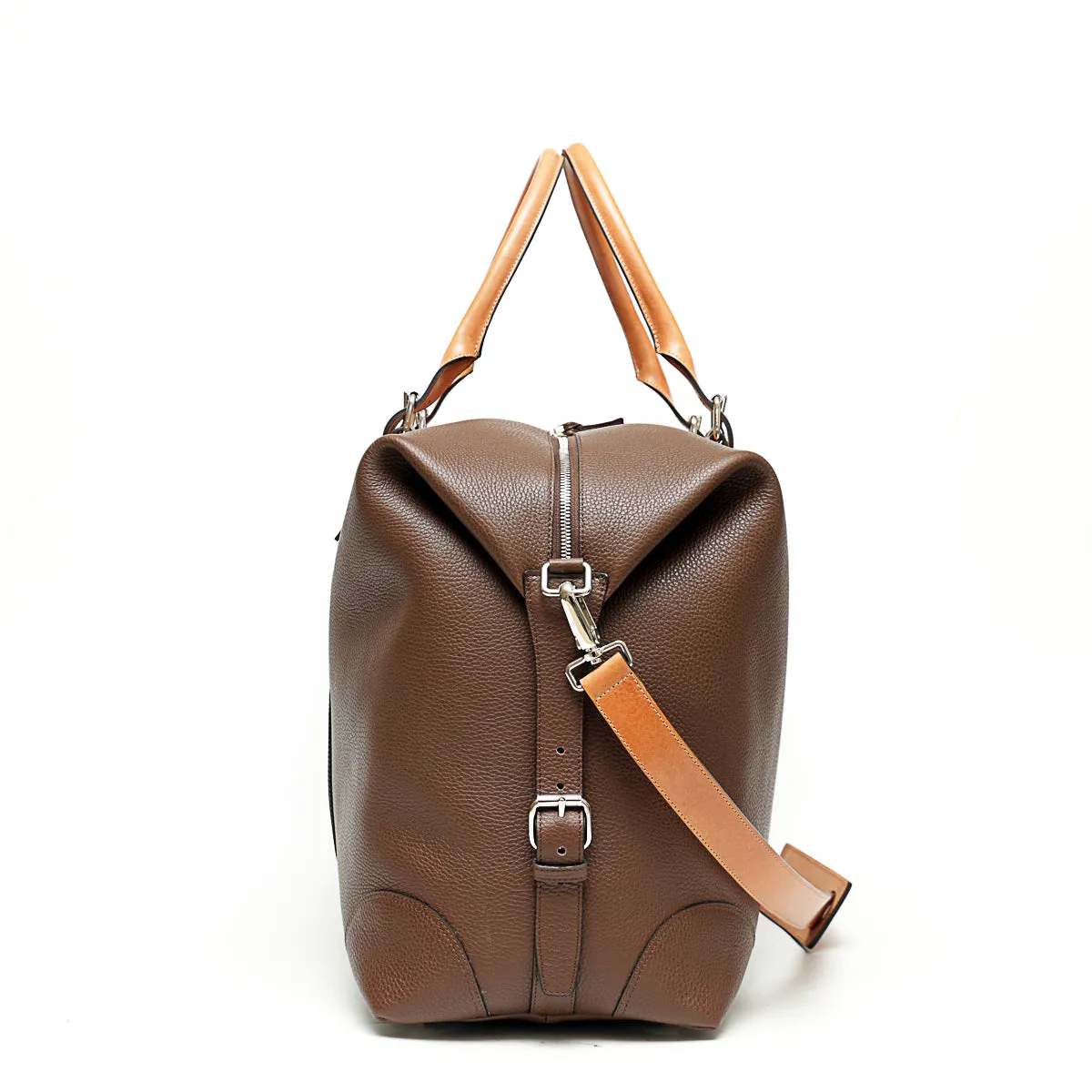 Travel Bag L in pelle Marrone