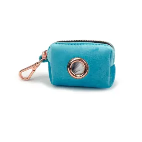 Velvet Poop Bag Holder // Caribbean Blue