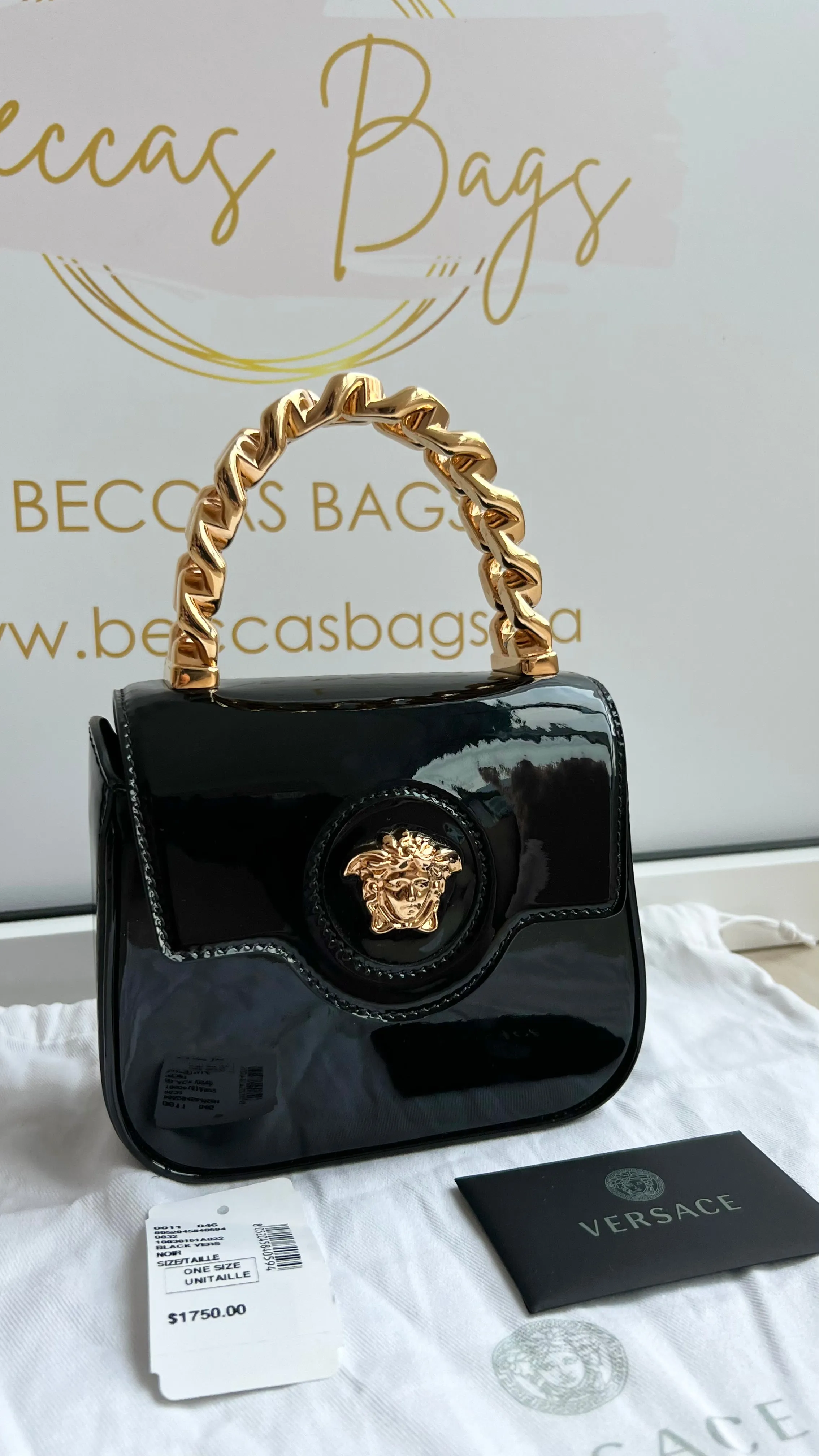 Versace La Medusa Patent Mini Bag