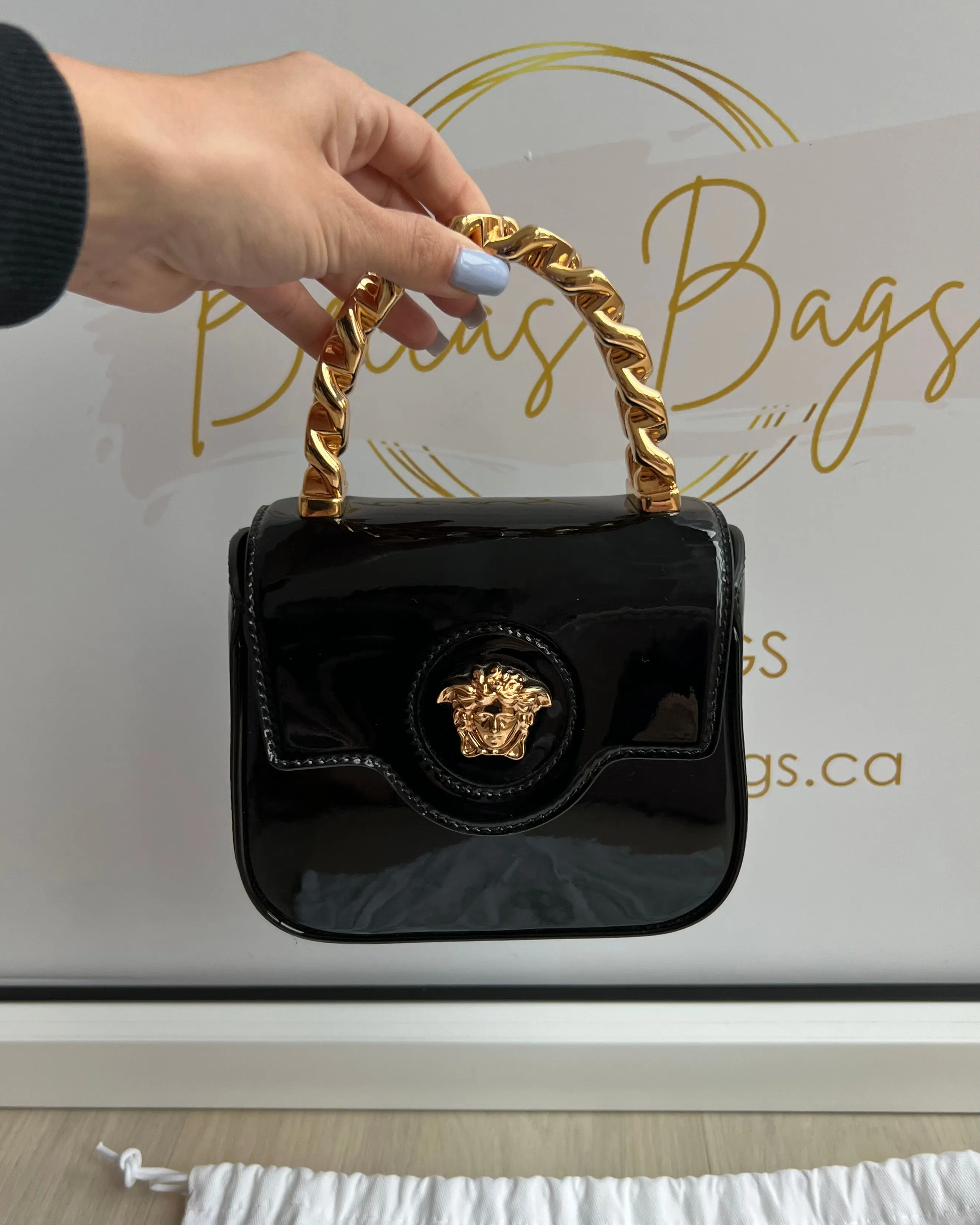 Versace La Medusa Patent Mini Bag