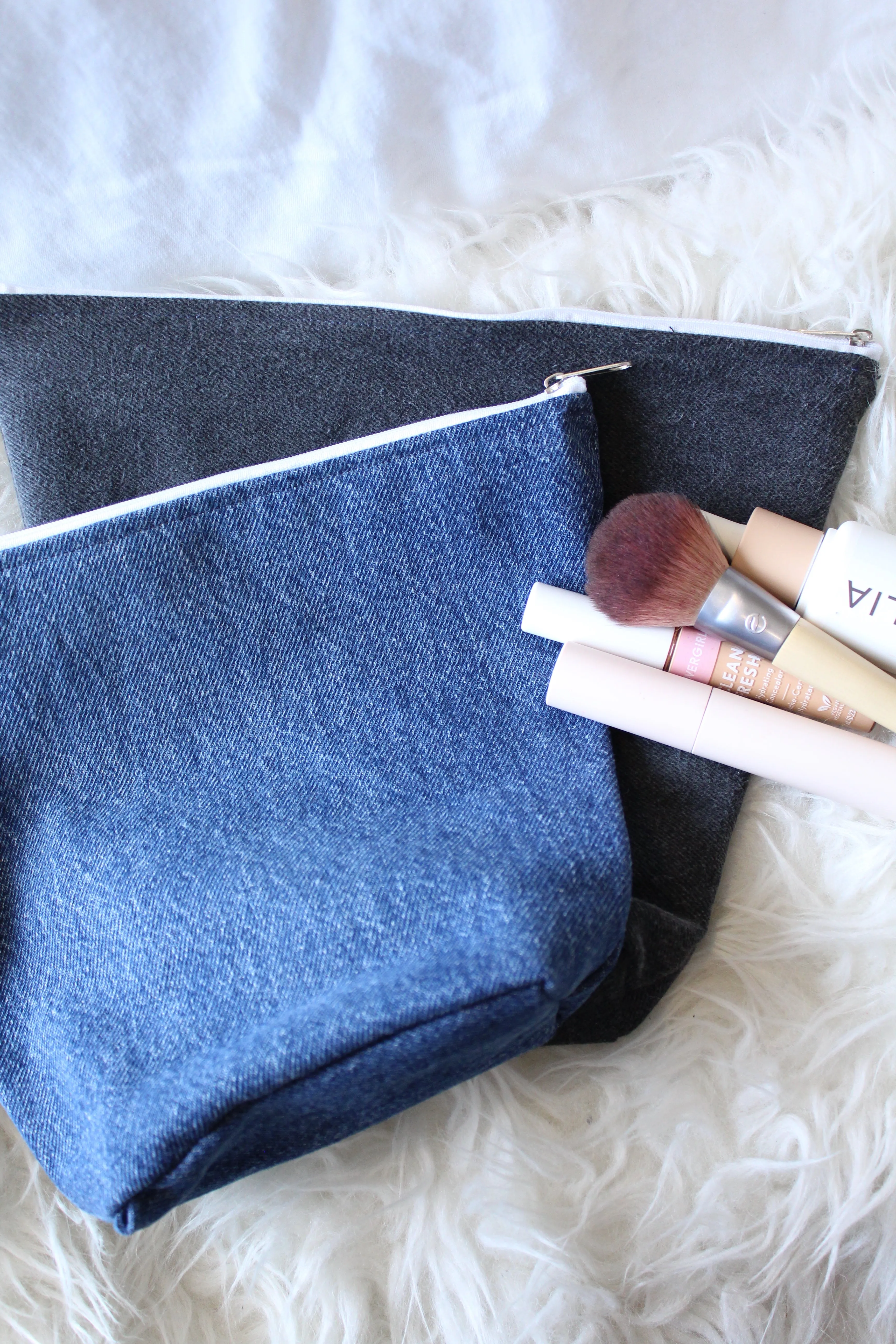 Vintage Denim Make Up Bag