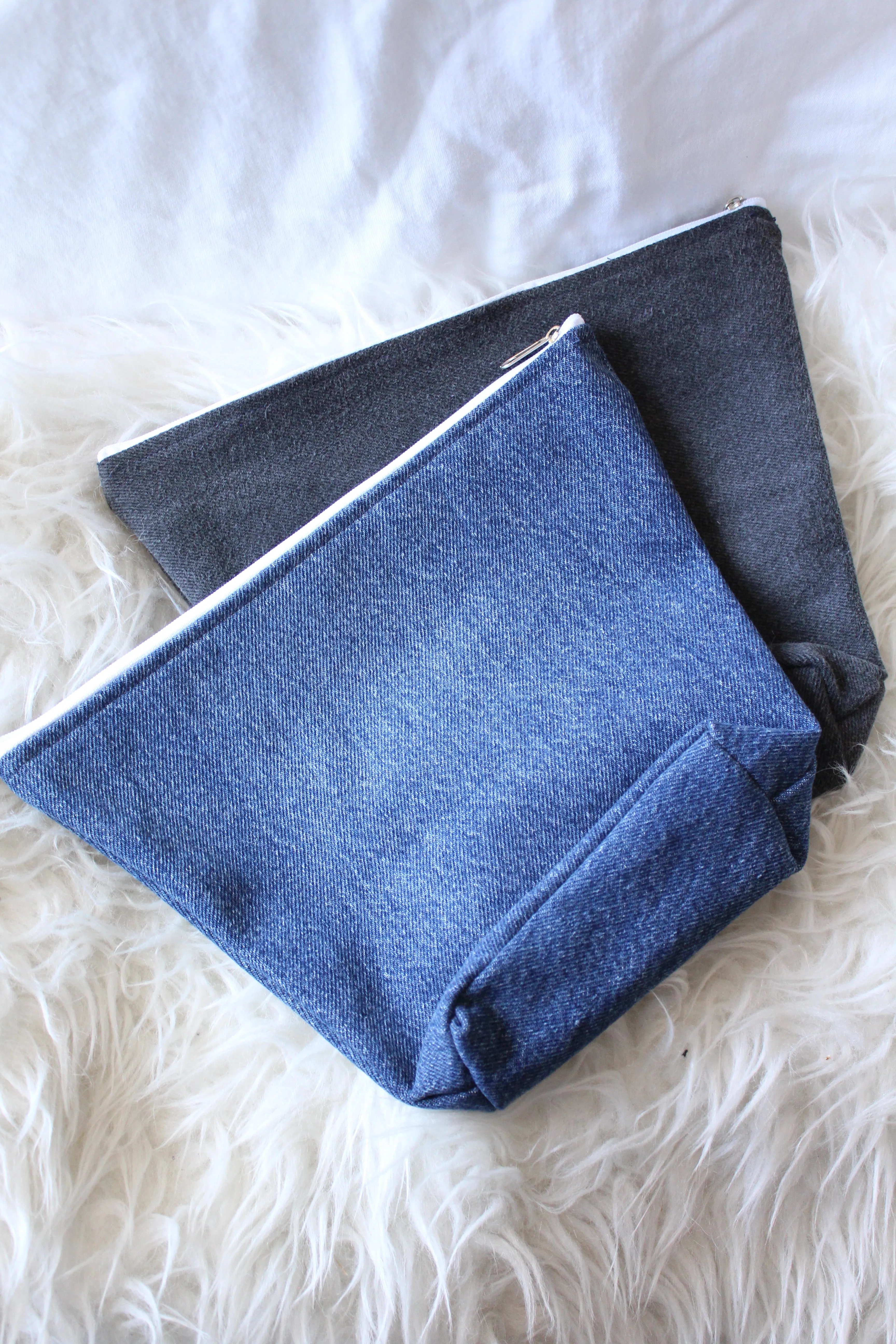 Vintage Denim Make Up Bag