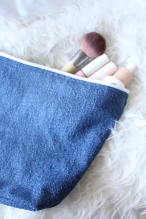 Vintage Denim Make Up Bag