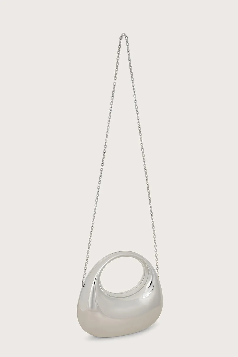 VIVIANA Mini Sculptural Acrylic Bag in Silver