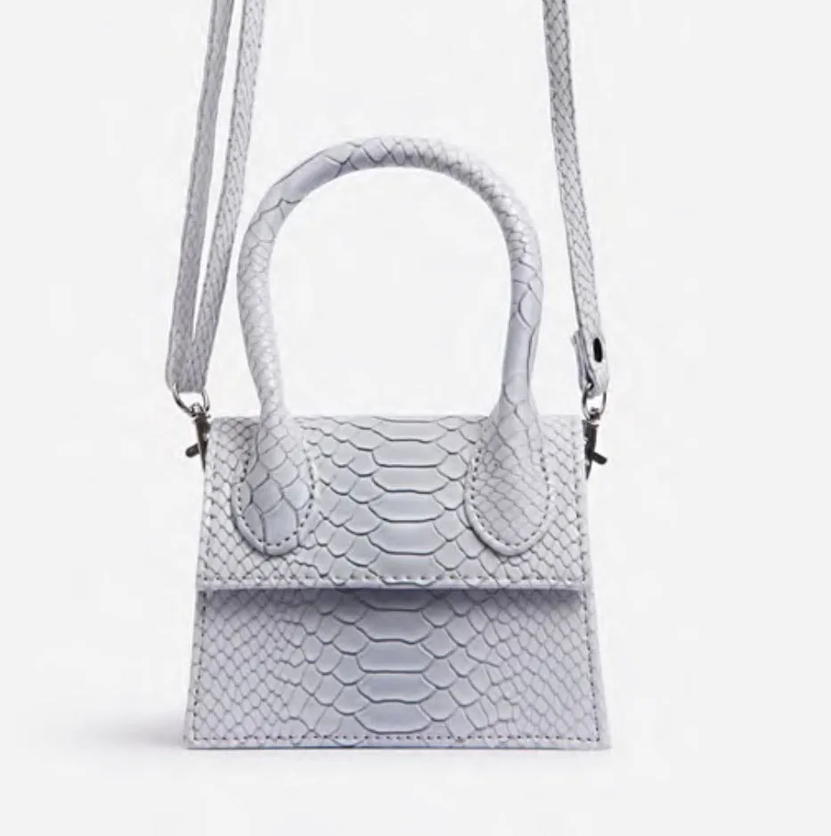 White Snake Print Super Mini Grab Bag