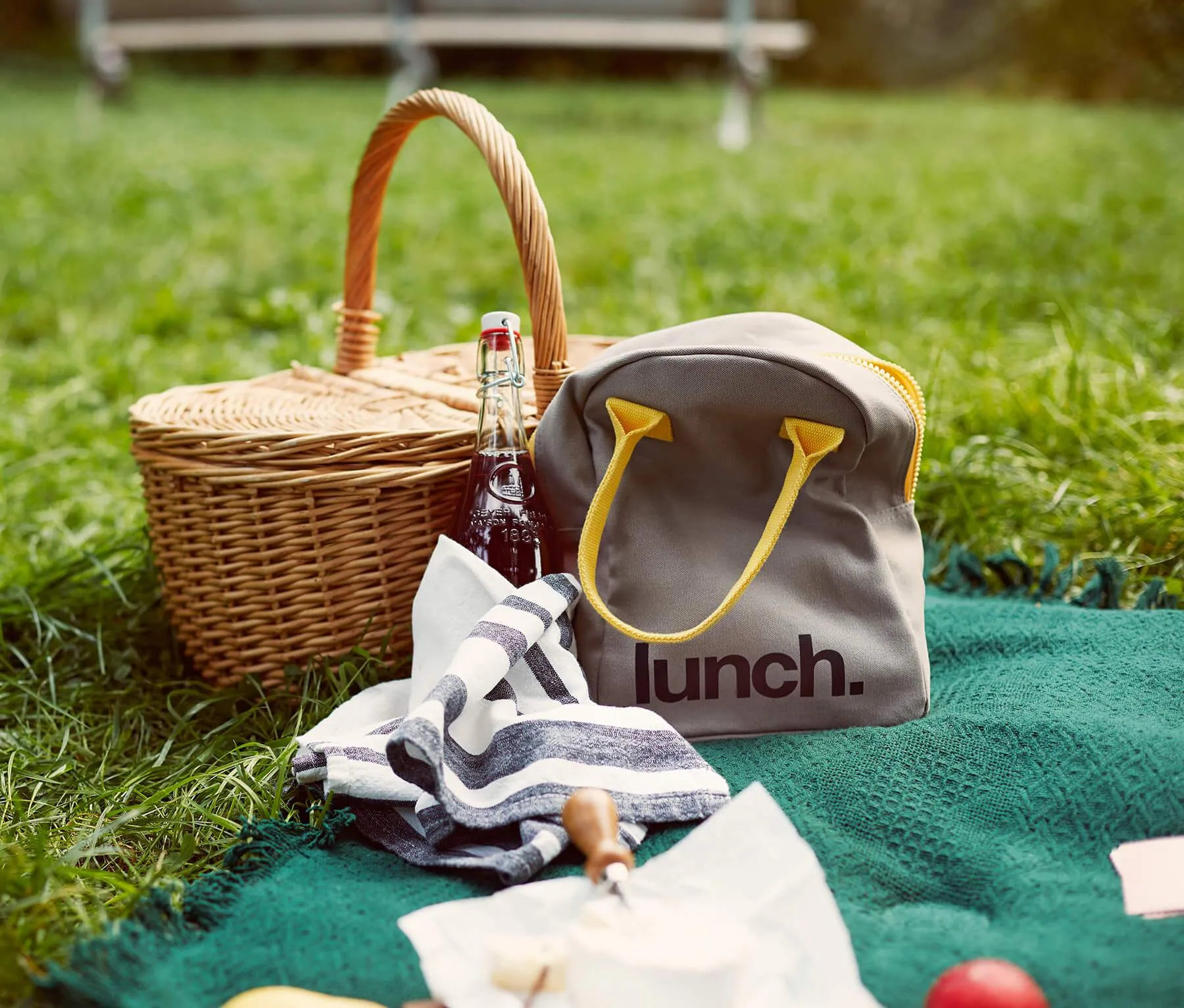 Zipper Lunch Bag - Grey